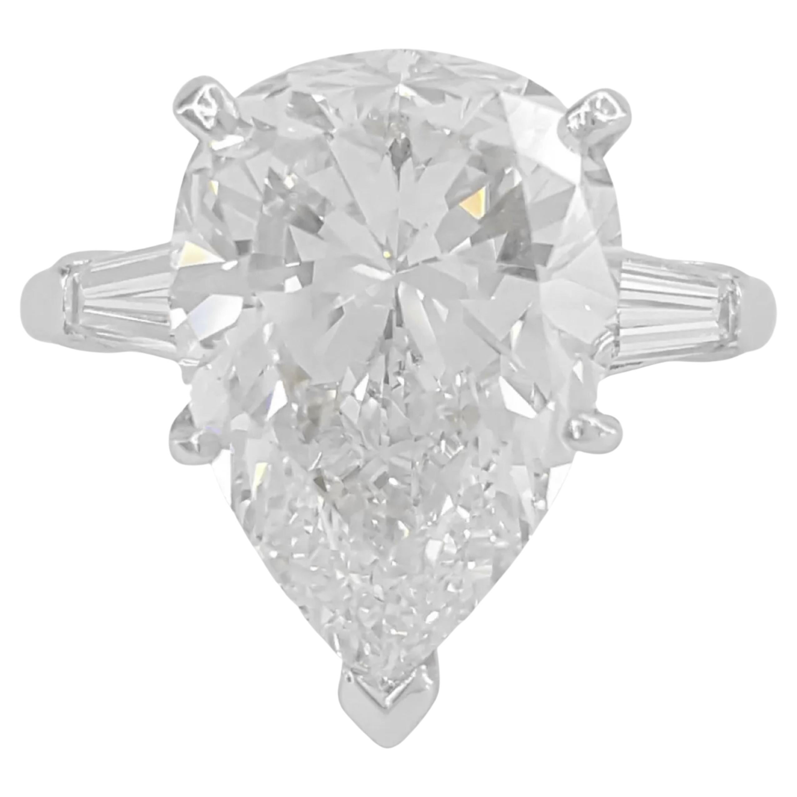 GIA Certified 5 Carat Pear Cut Diamond Engagement Ring