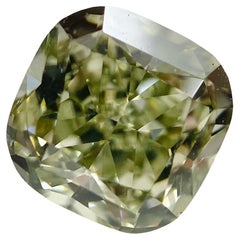 GIA Cushion 1.06 Carat Natural Loose Fancy Grayish Yellowish Green SI1 Diamond