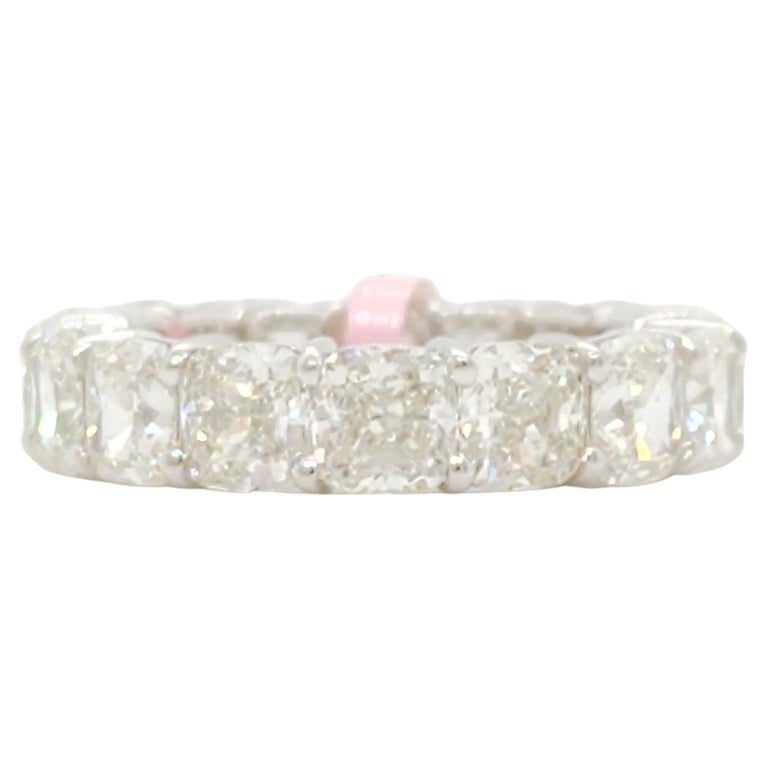 GIA Cushion Diamond Eternity Band in 18k White Gold For Sale at 1stDibs