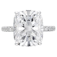GIA Cushion Solitaire 10 Carat Engagement Platinum Ring