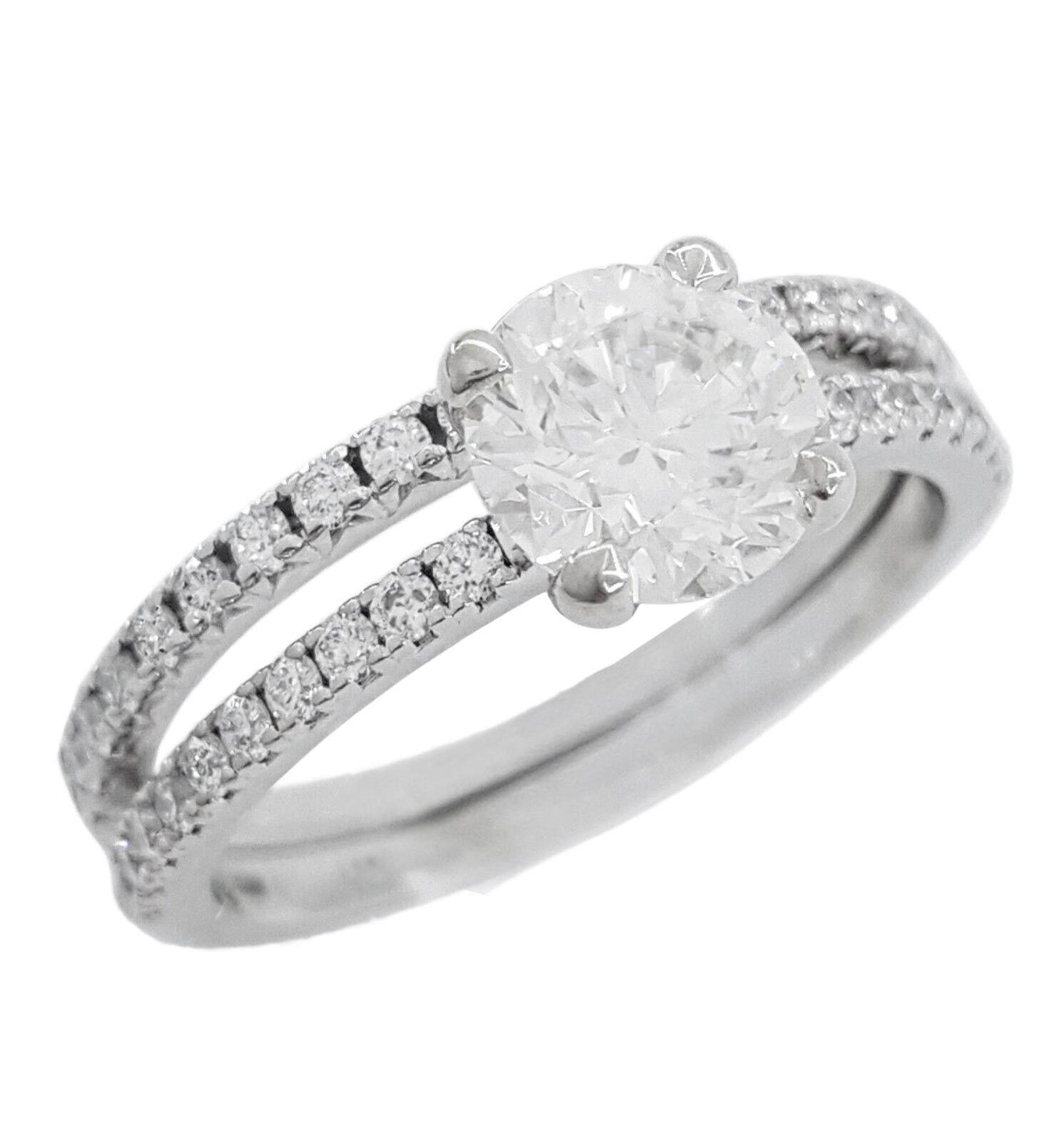 Modern EGL Certified 1.61 Carat Double Pave Engagement Diamond Ring For Sale