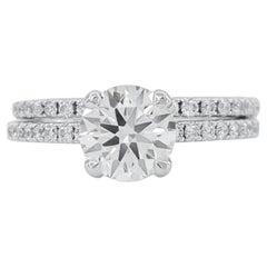 EGL Certified 1.61 Carat Double Pave Engagement Diamond Ring
