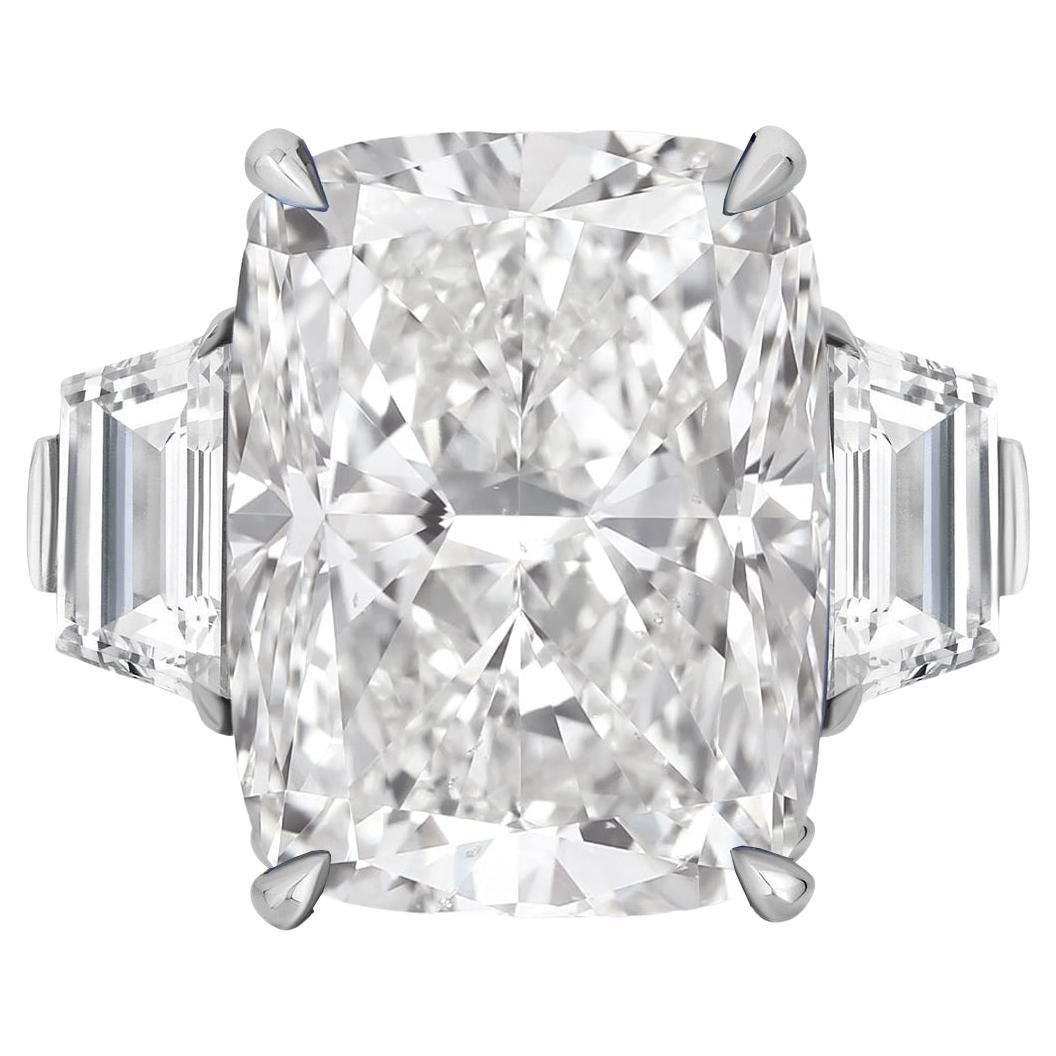GIA Cushion Solitaire 6 Carat Engagement Platinum Ring For Sale