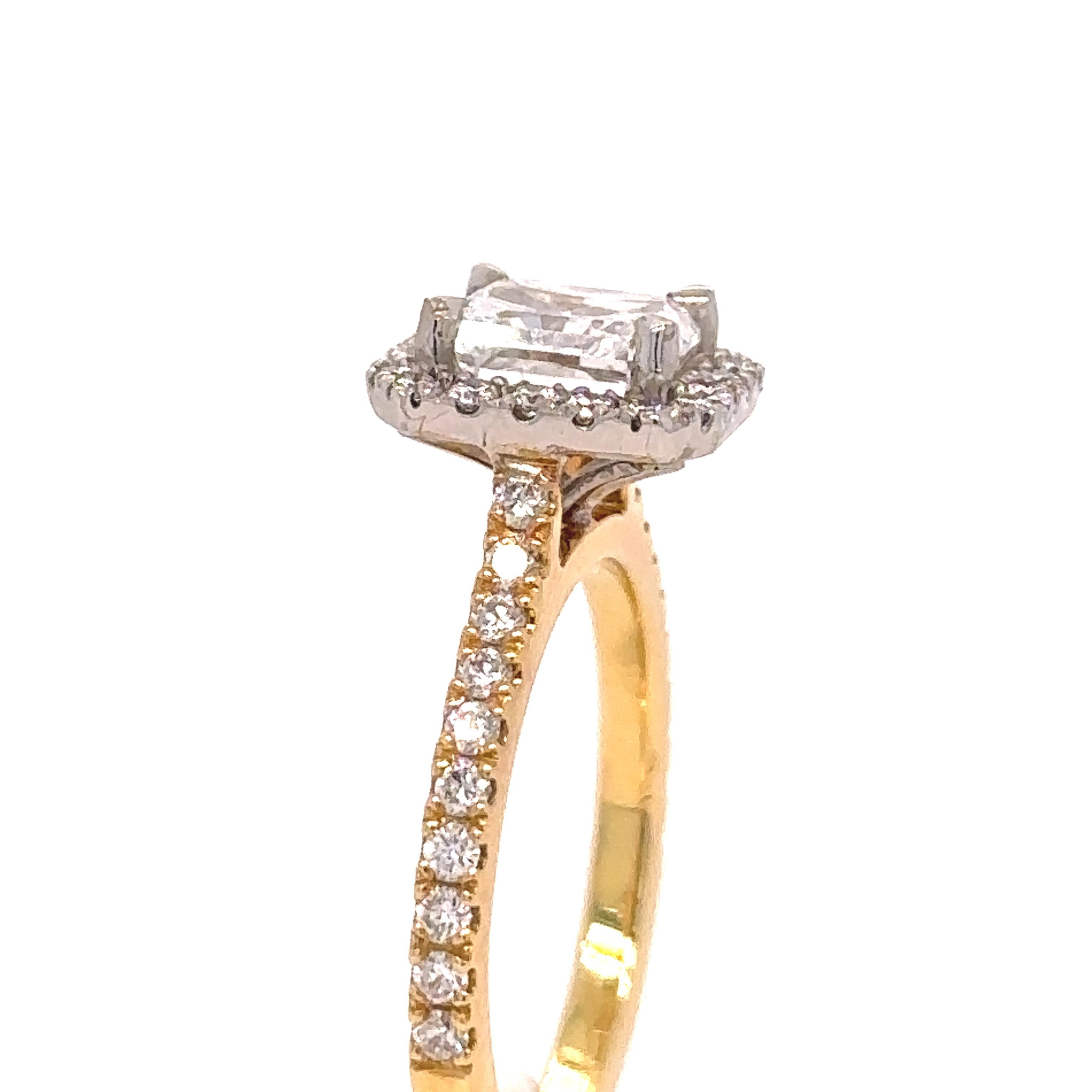 Square Cut GIA Custom 18 Carat Engagement Ring 1.38 Carat