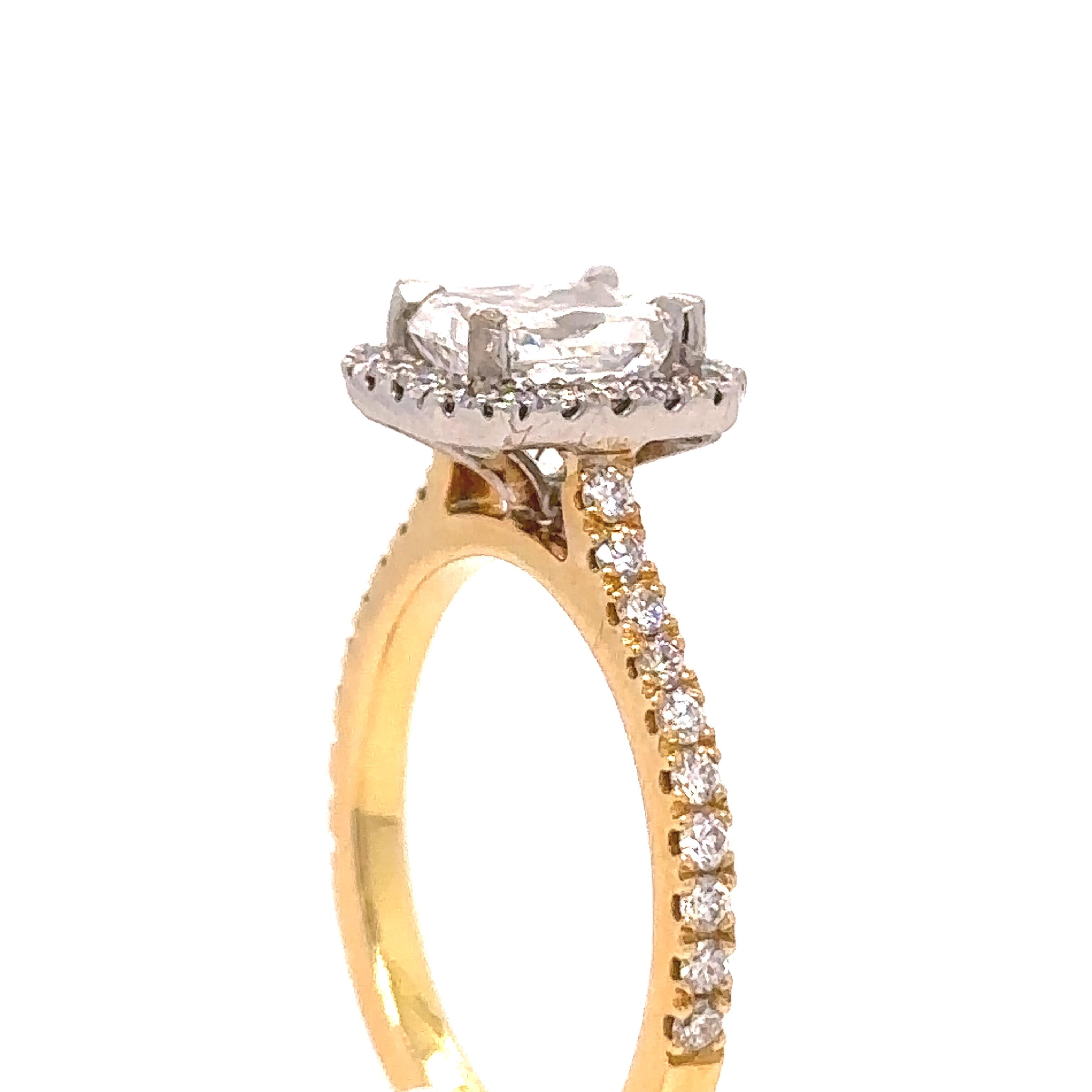 Women's GIA Custom 18 Carat Engagement Ring 1.38 Carat