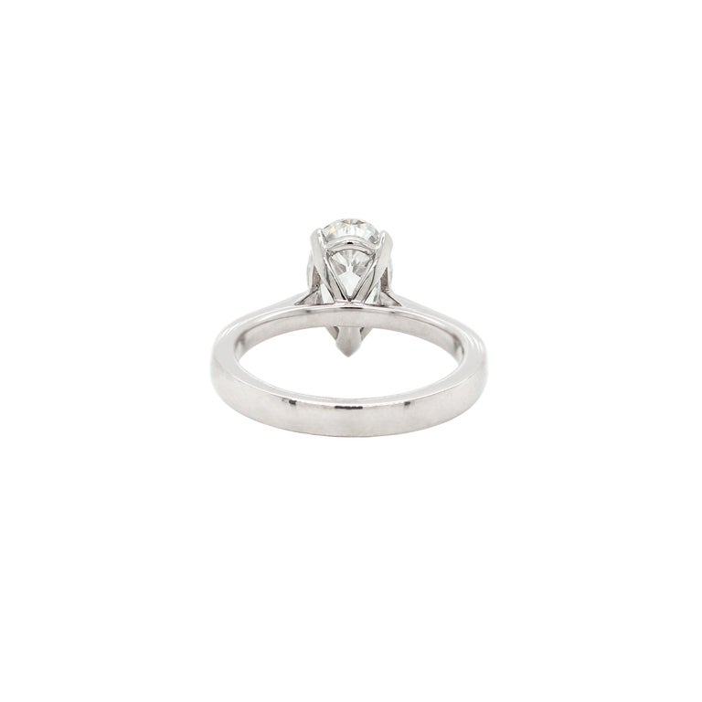 Pear Cut GIA D IF 1.55 Carat Pear Shape Diamond Platinum Engagement Ring For Sale