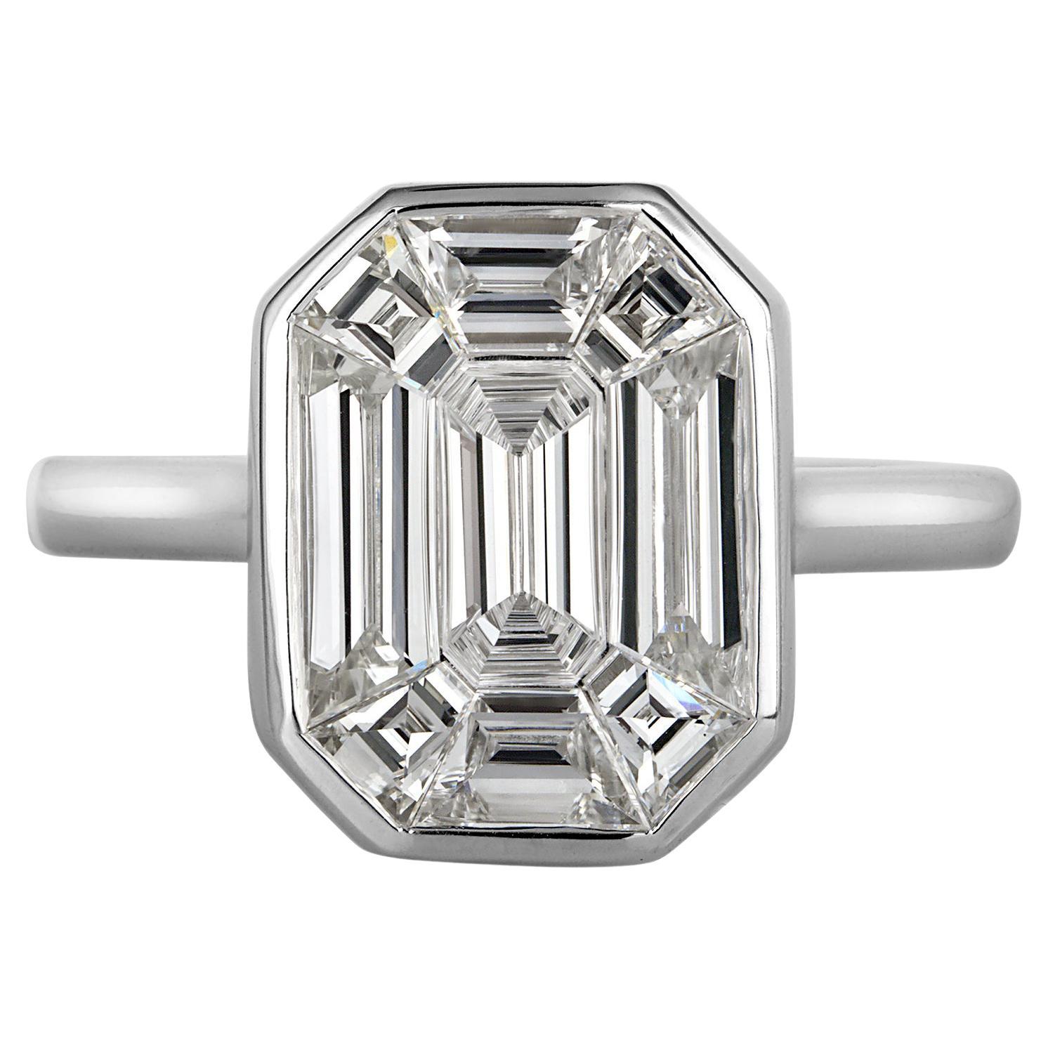 8.20ct F VS1 Vintage Emerald Cut Diamond Ring by Cartier, Paris at 1stDibs