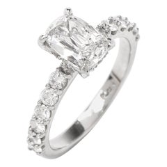 GIA D-VS1 Certified Diamond Pave Platinum Engagement Ring