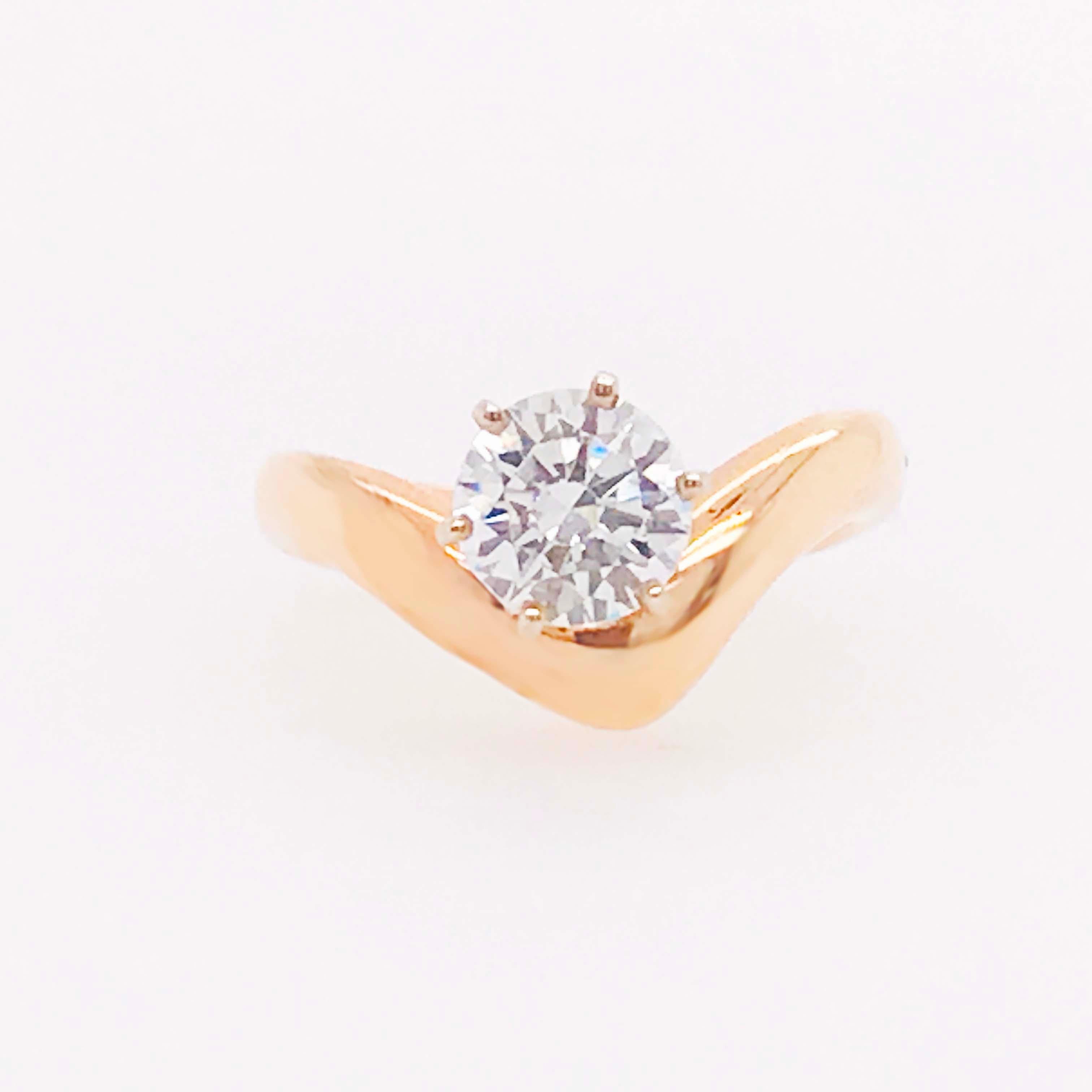 GIA Diamond 2 Carat Solitaire & Diamond Wrap Band Rose & White Gold Wedding Set en vente 7