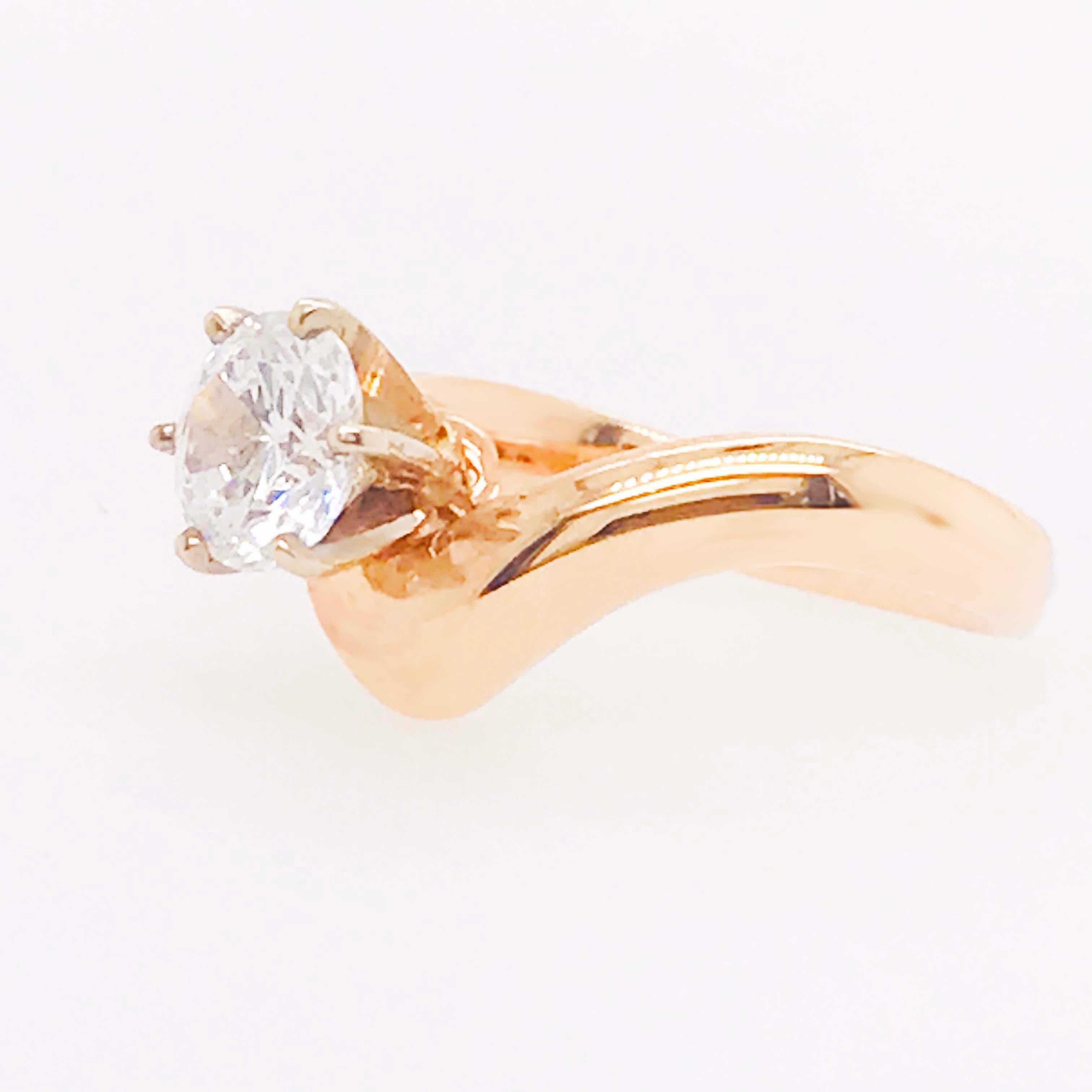 GIA Diamond 2 Carat Solitaire & Diamond Wrap Band Rose & White Gold Wedding Set en vente 8