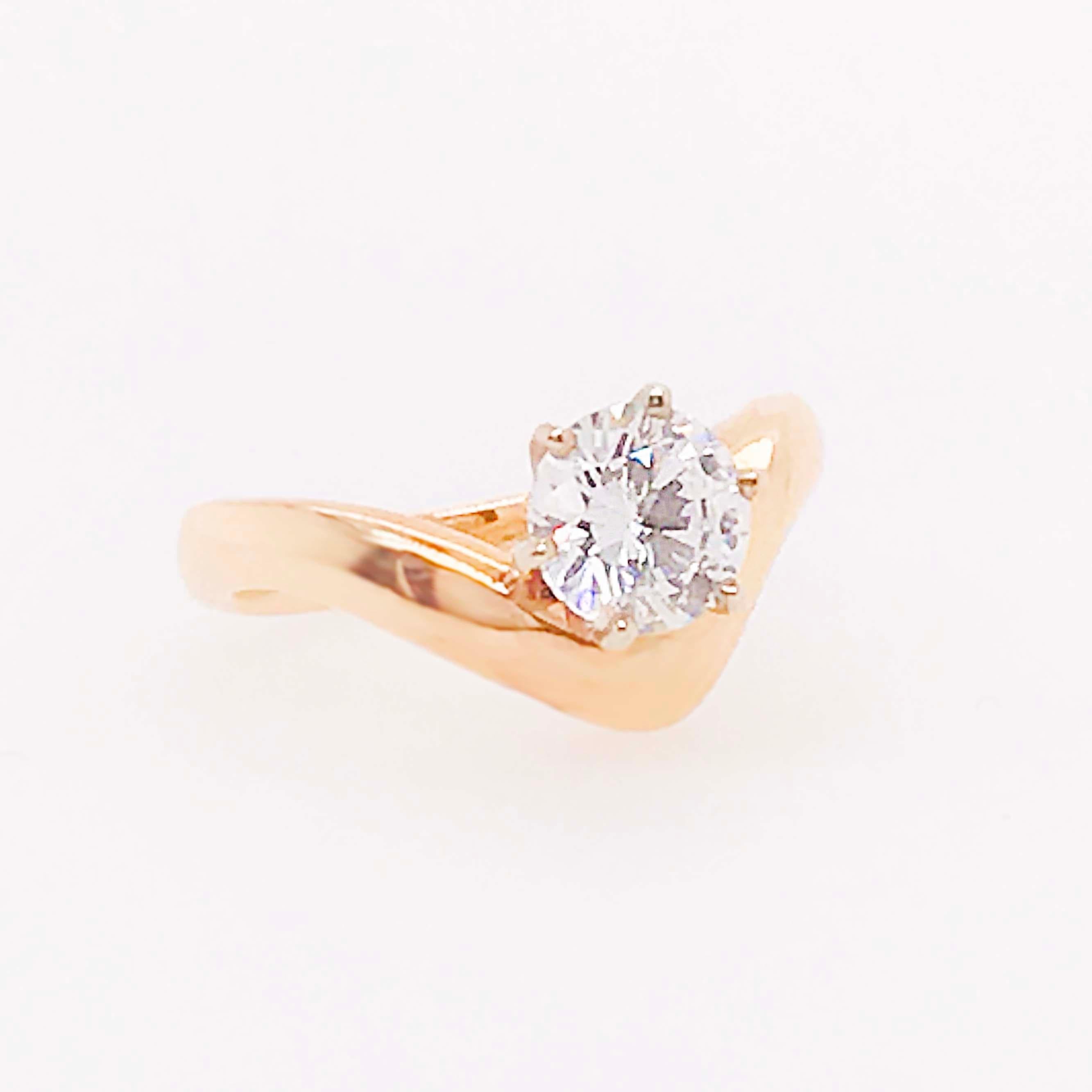 GIA Diamond 2 Carat Solitaire & Diamond Wrap Band Rose & White Gold Wedding Set en vente 10