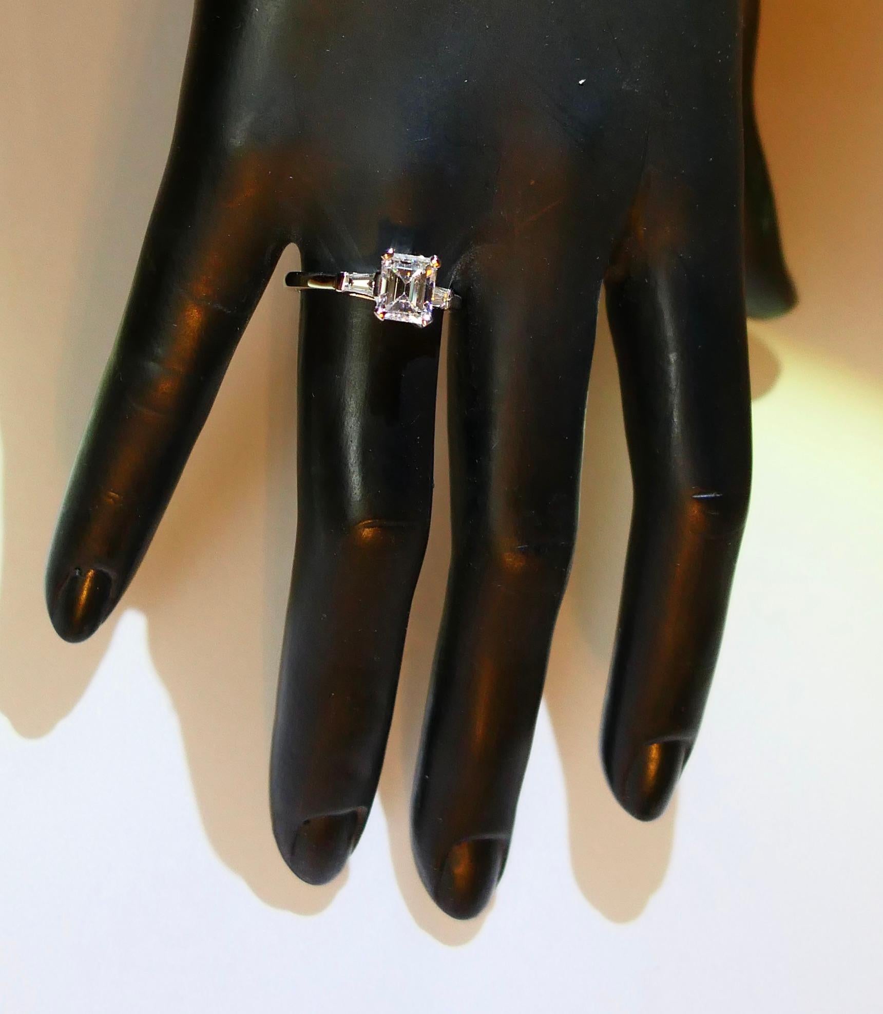 Modern  Diamond 'Emerald Cut’ Ring, GIA report no. 5222228828