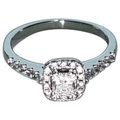 Anillo de compromiso de diamantes GIA 0.50 ct