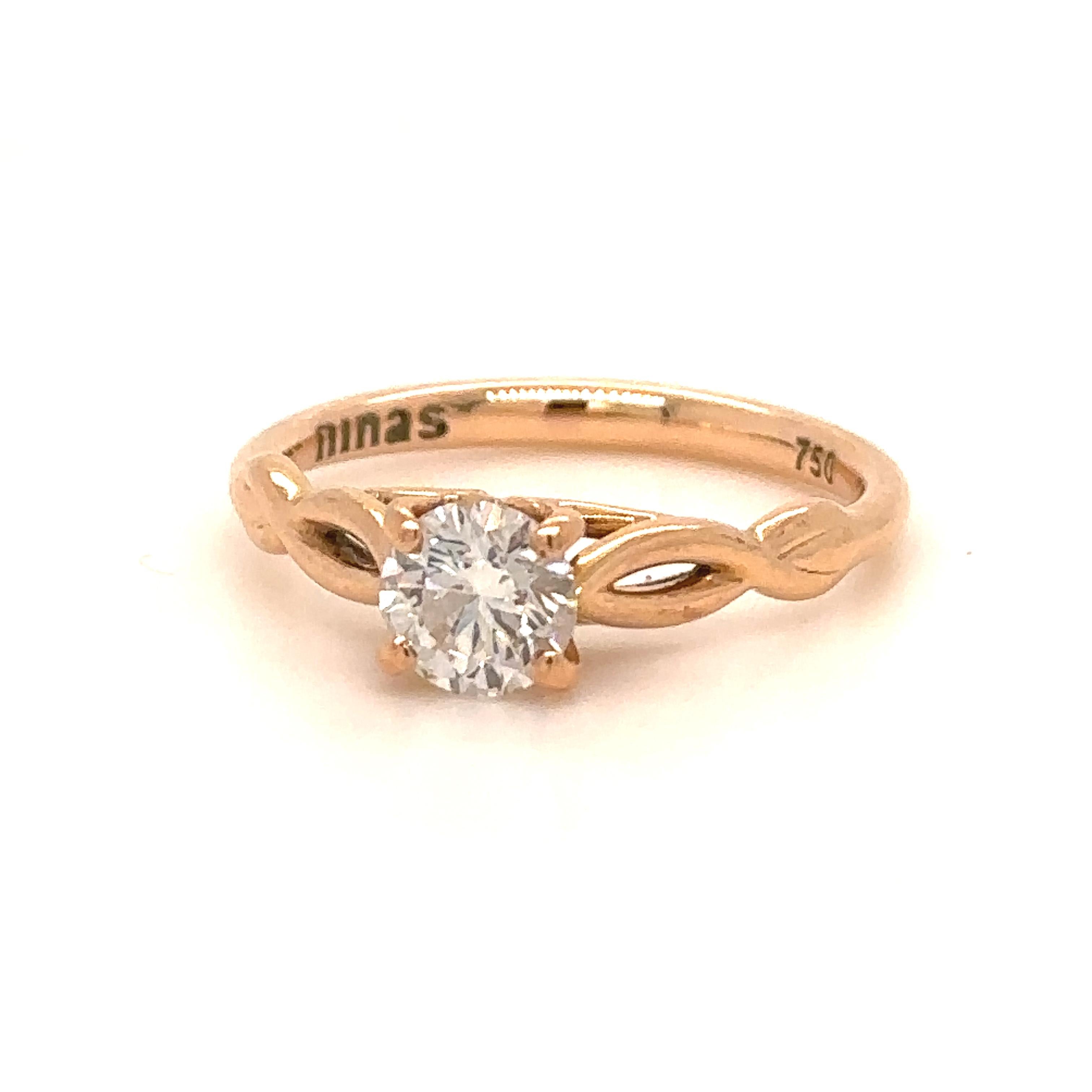 GIA Diamond Engagement Ring 0.62ct In Excellent Condition For Sale In SYDNEY, NSW