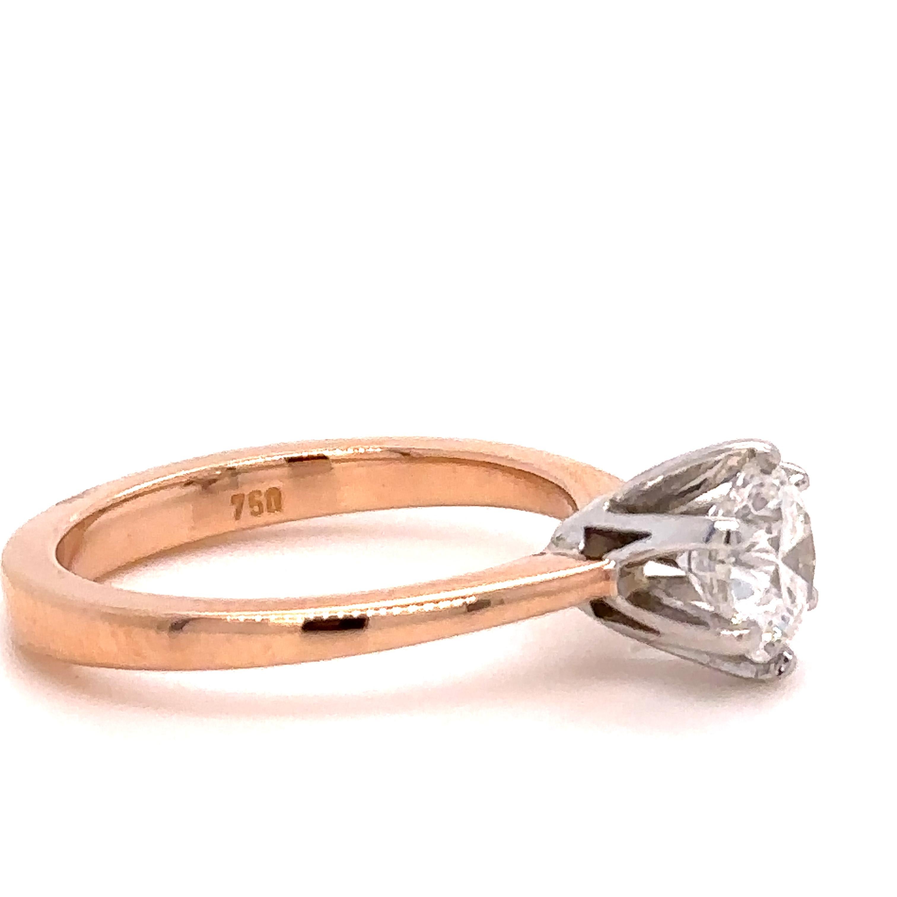 Round Cut GIA Diamond Engagement Ring 1.10Carat