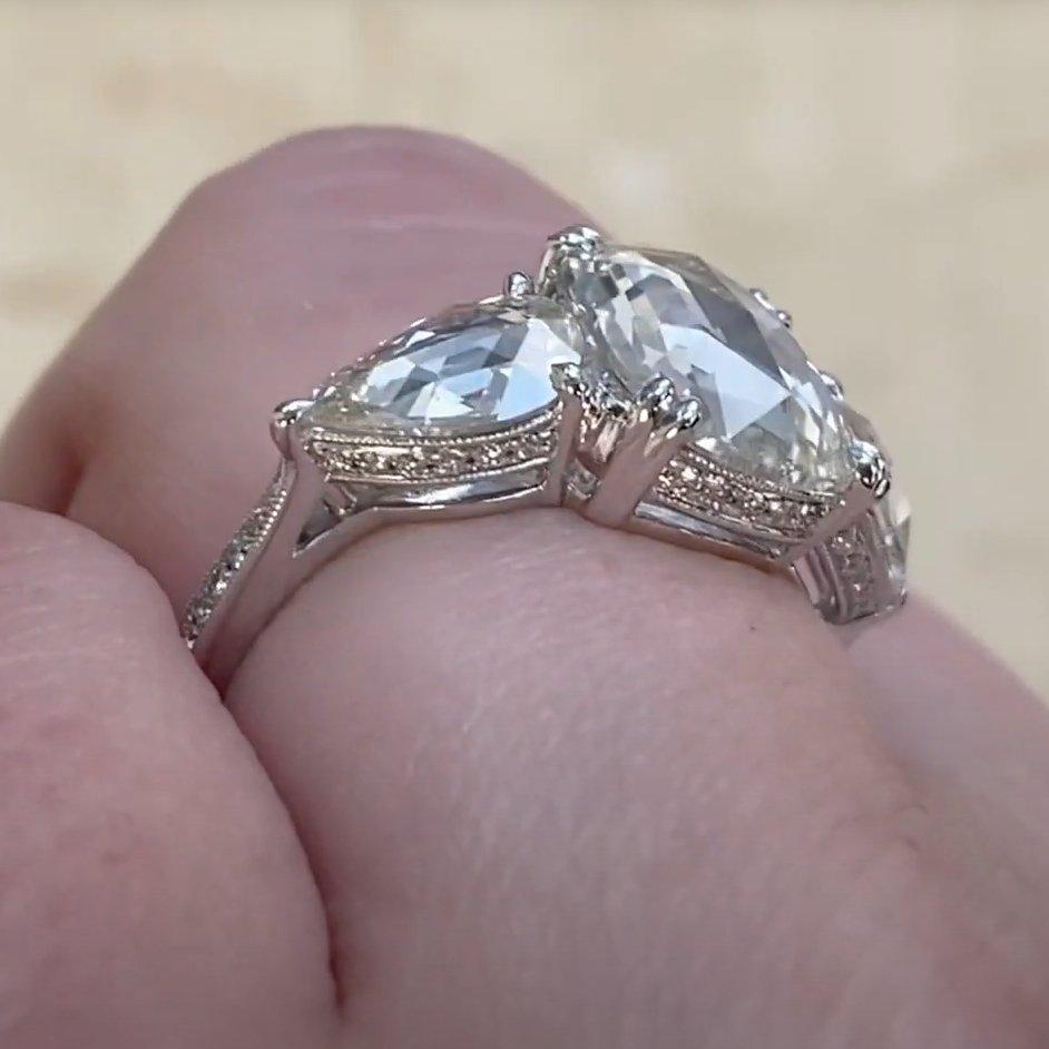 Taglio a rosa Anello di fidanzamento con diamante GIA (circa 2 carati) taglio rosa, platino in vendita