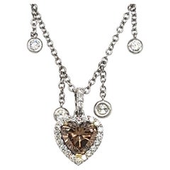 G.I.A. Diamond Heart Pendant on Diamond by the Yard Chain in 18kt Gold