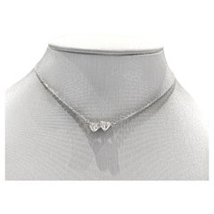 Collier en forme de cœurs en or blanc 18 carats avec diamants certifiés GIA, TCW 1,87 carat