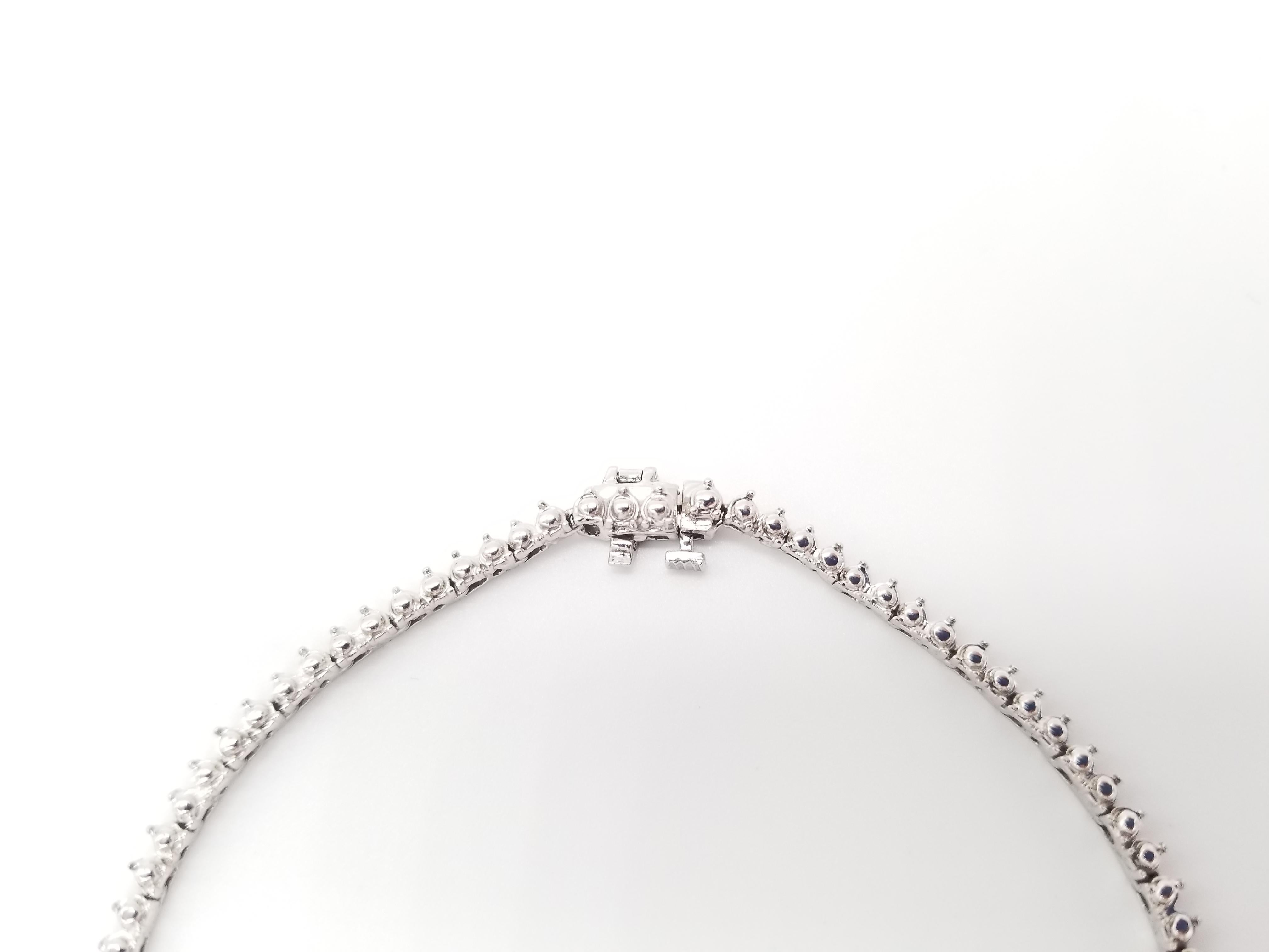 GIA Diamond Necklace 14 Karat White Gold In New Condition In Great Neck, NY