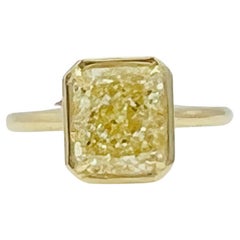 GIA Diamant Strahlender Solitär-Ring mit 3 Karat Solitär aus 18 Karat Gelbgold