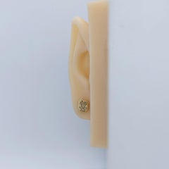 GIA Diamond Radiant Stud Earrings in 18K Yellow Gold