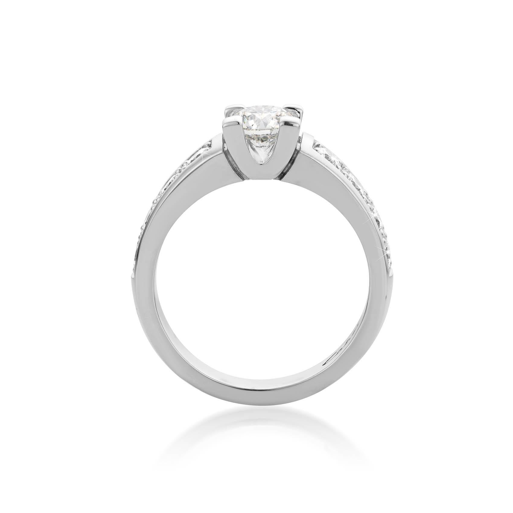 Brilliant Cut GIA Diamond report Cober “Marty” with a 0.77 Carat Diamond White Gold Ring  For Sale