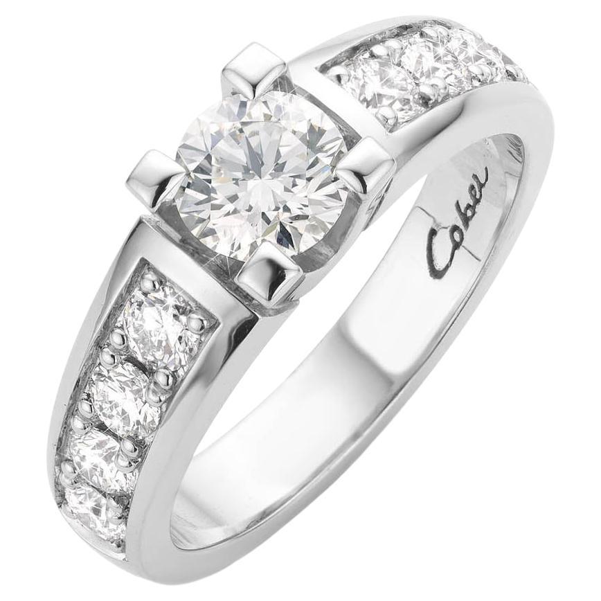 GIA Diamond report Cober “Marty” with a 0.77 Carat Diamond White Gold Ring 