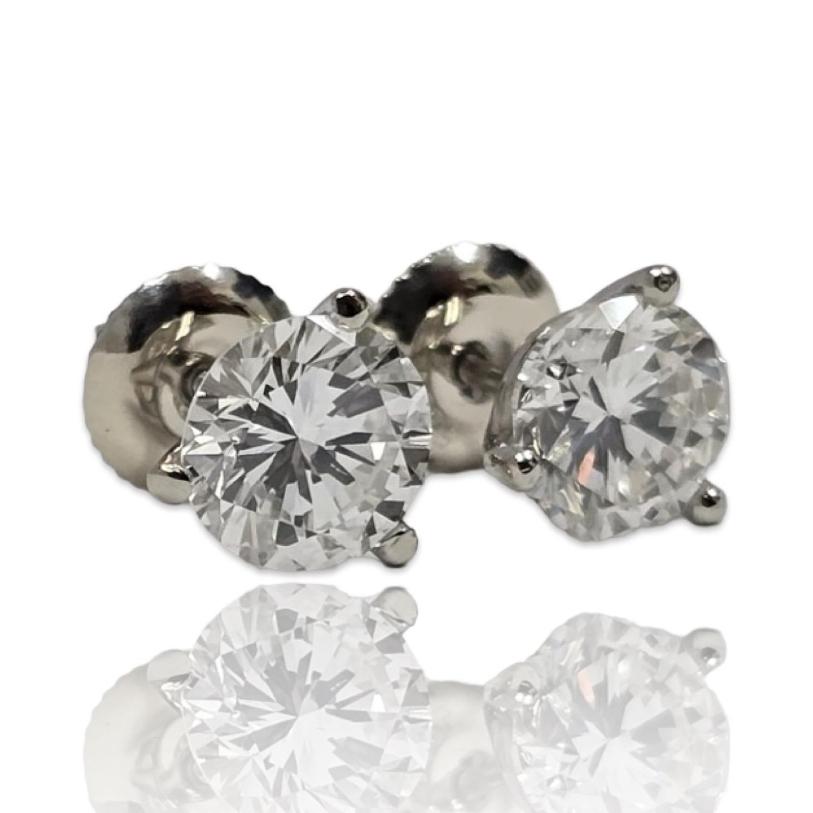 GIA Diamant-Ohrstecker 2,00ctw Rund I/VS2 & G/VVS2 in 14K Weißgold (Rundschliff) im Angebot