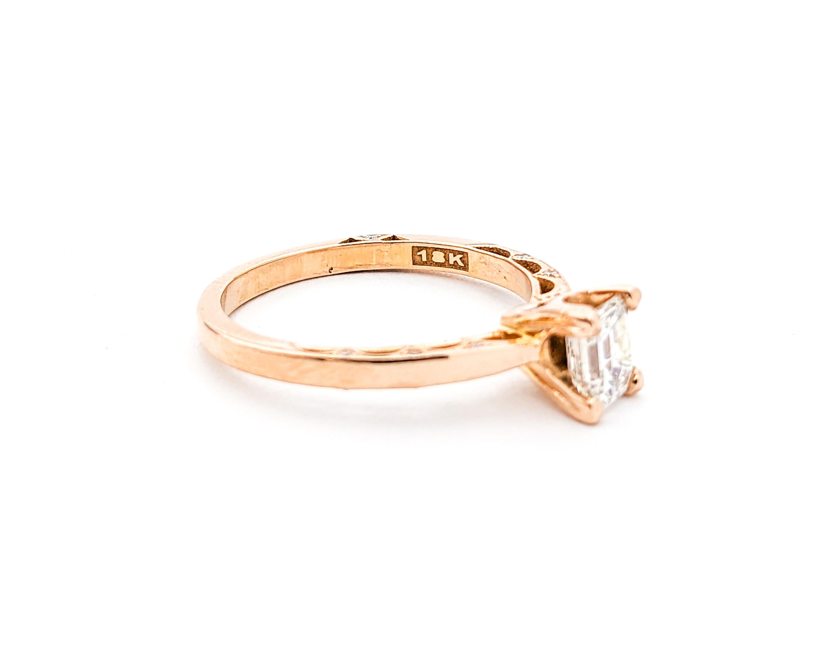 GIA Diamond Tacori Ring In Rose Gold For Sale 4