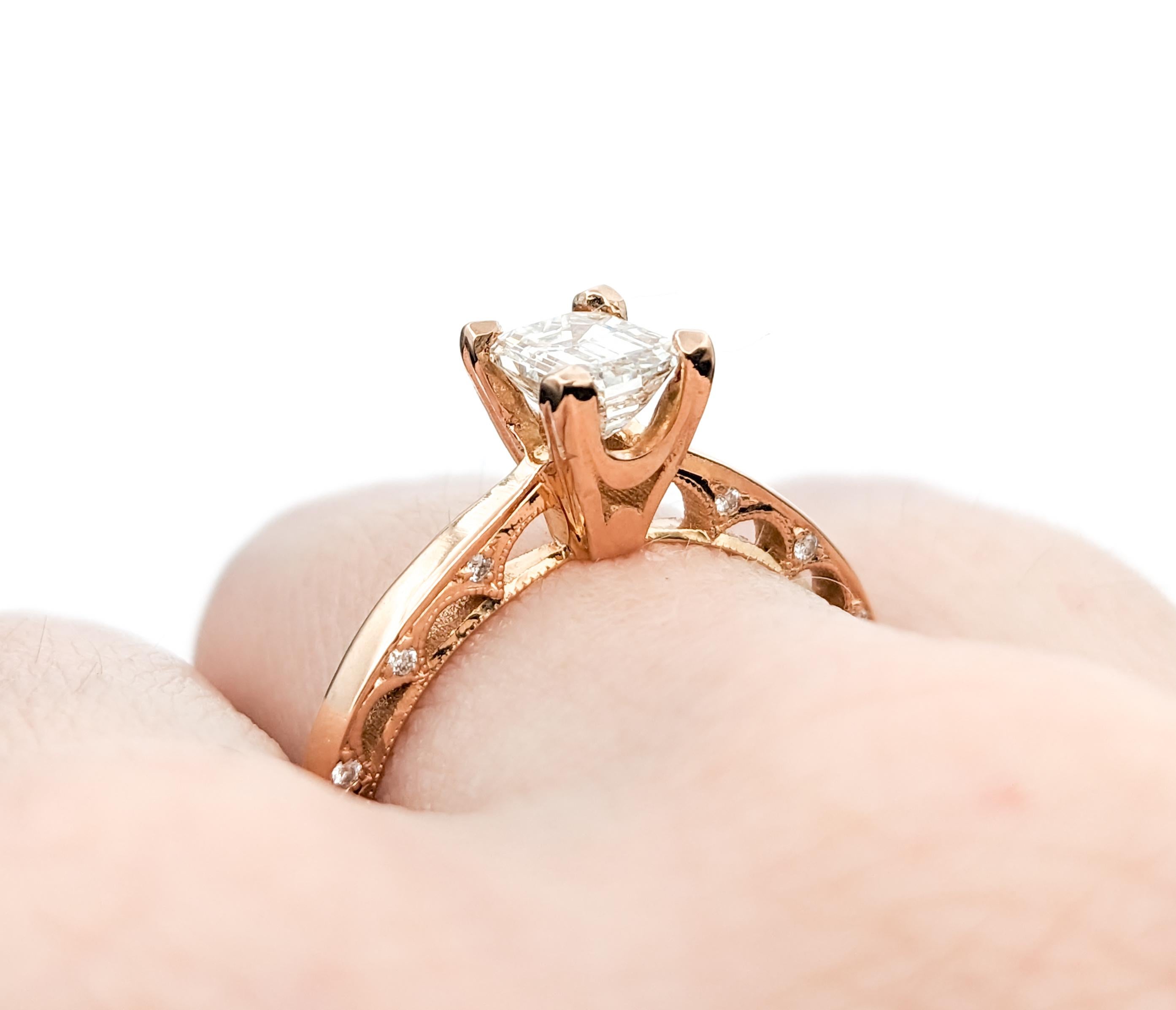GIA Diamond Tacori Ring In Rose Gold In Excellent Condition For Sale In Bloomington, MN