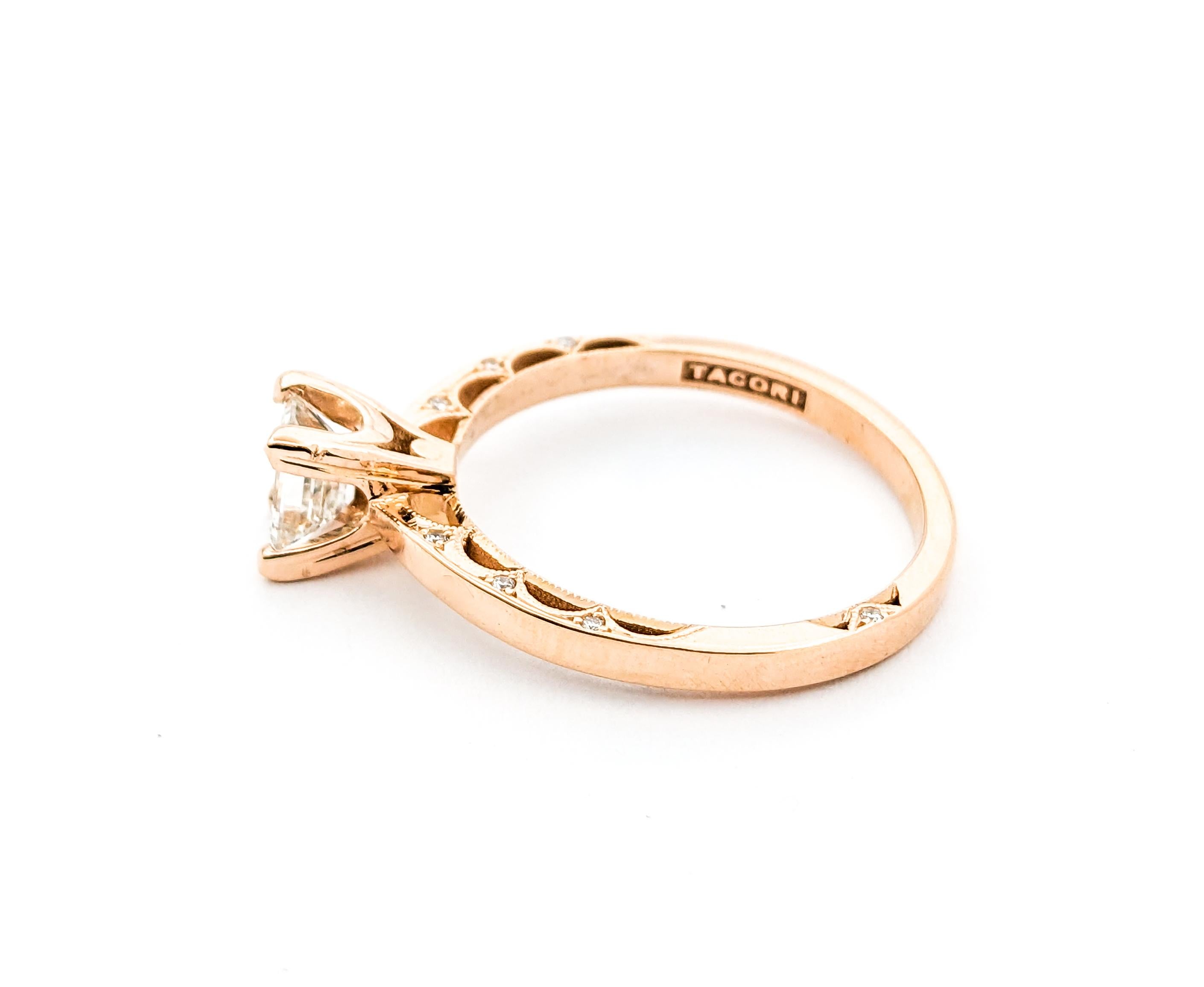 GIA Diamond Tacori Ring In Rose Gold For Sale 2