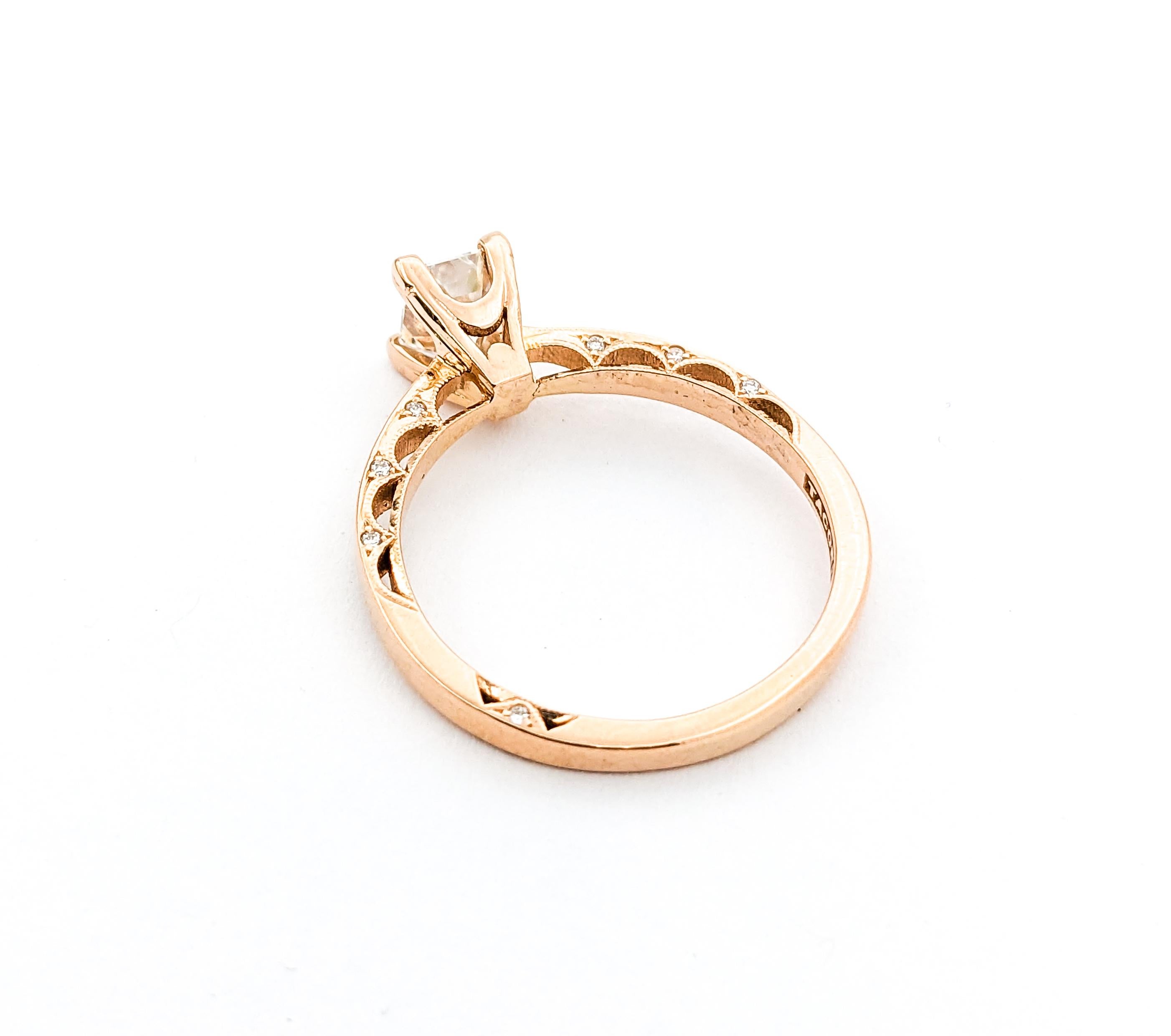 GIA Diamond Tacori Ring In Rose Gold For Sale 3