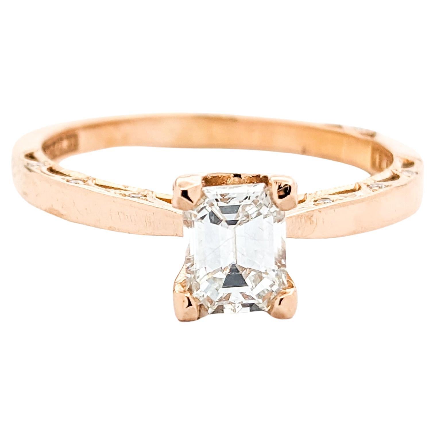 GIA Diamond Tacori Ring In Rose Gold For Sale