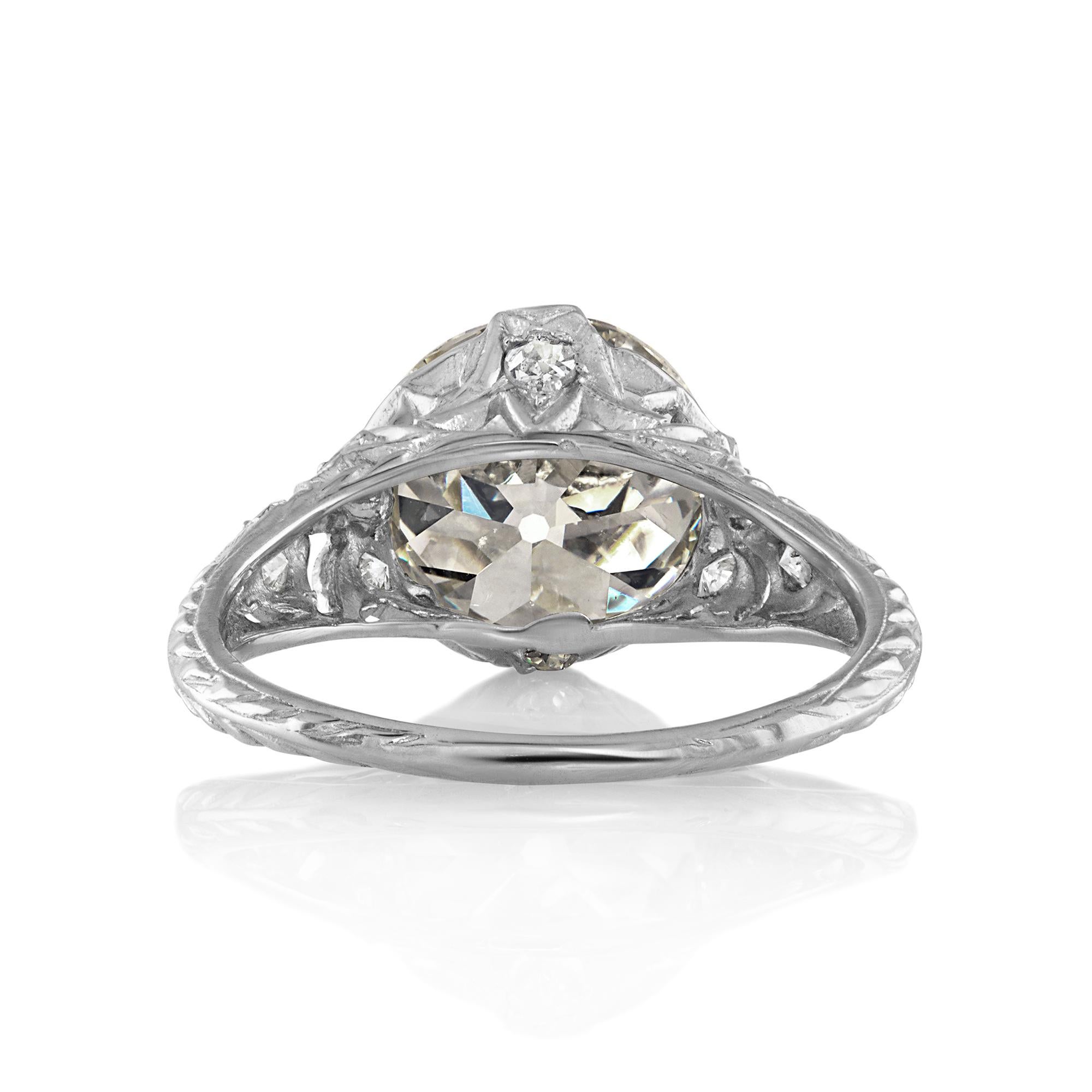 Old European Cut GIA Edwardian 4.45ctw Old European Diamond Platinum Engagement Ring For Sale