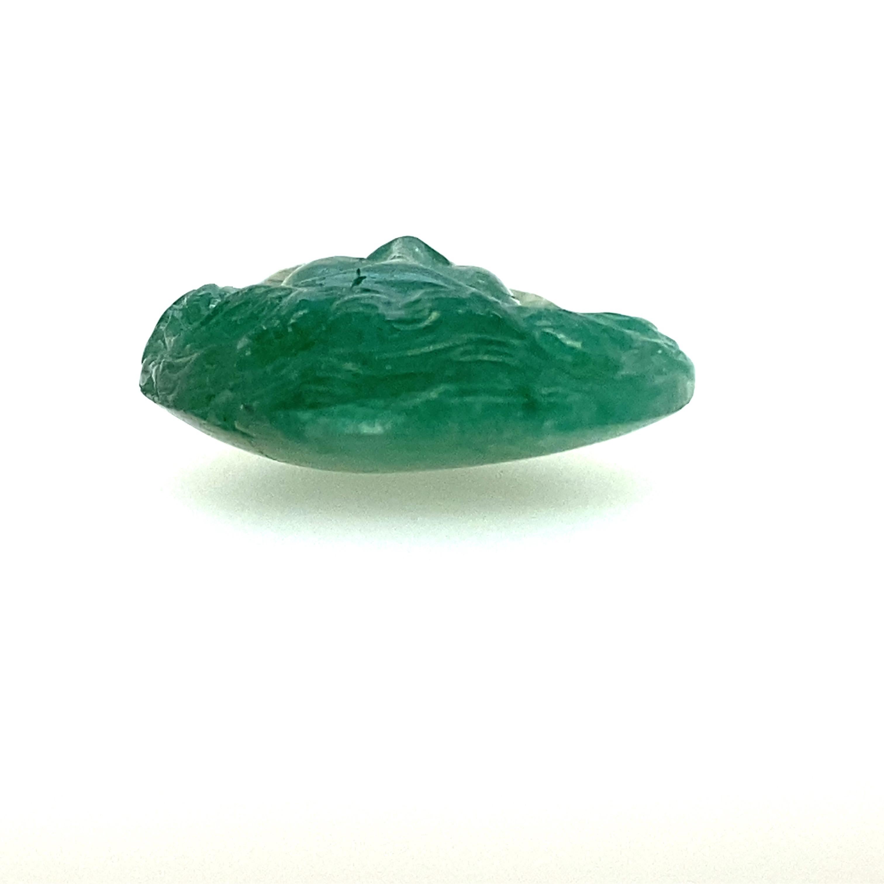 GIA Emerald Cameo 20.10ct Ural Mountains Origin For Sale 4