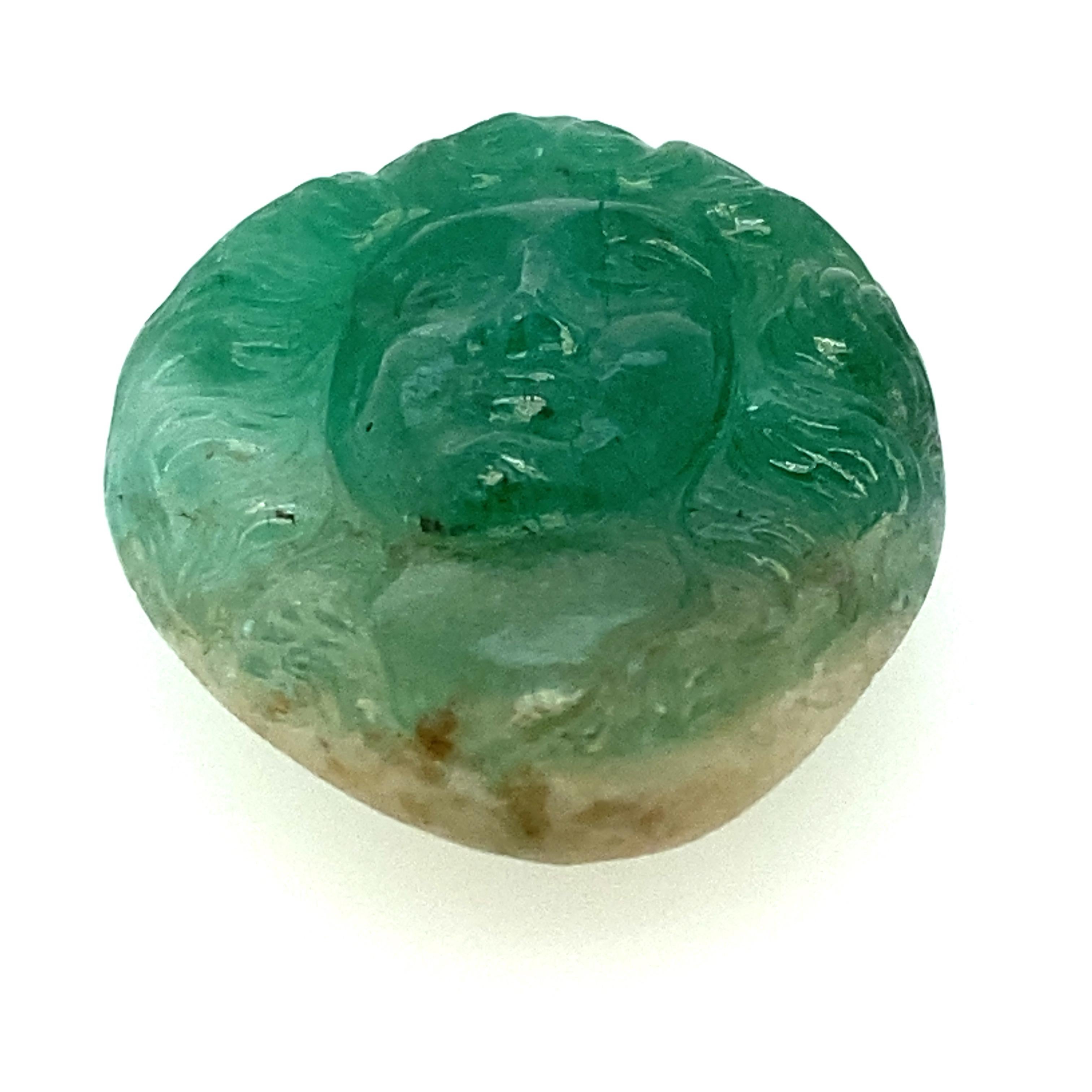 GIA Emerald Cameo 20.10ct Ural Mountains Origin For Sale 5
