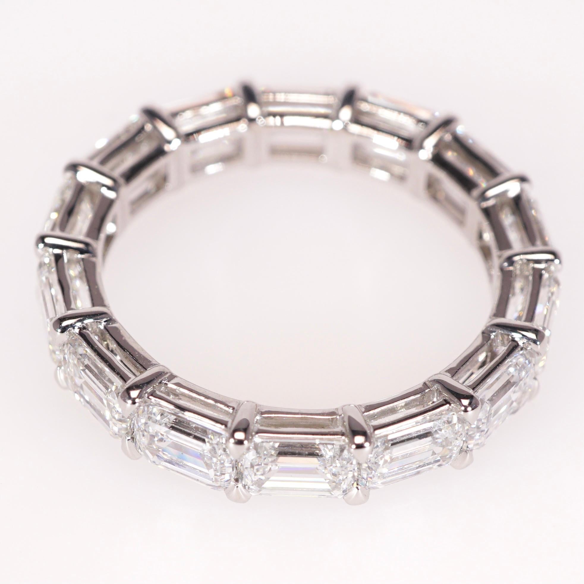 For Sale:  GIA Certified 4.27 Carat Emerald Cut East West Style Eternity Band 3