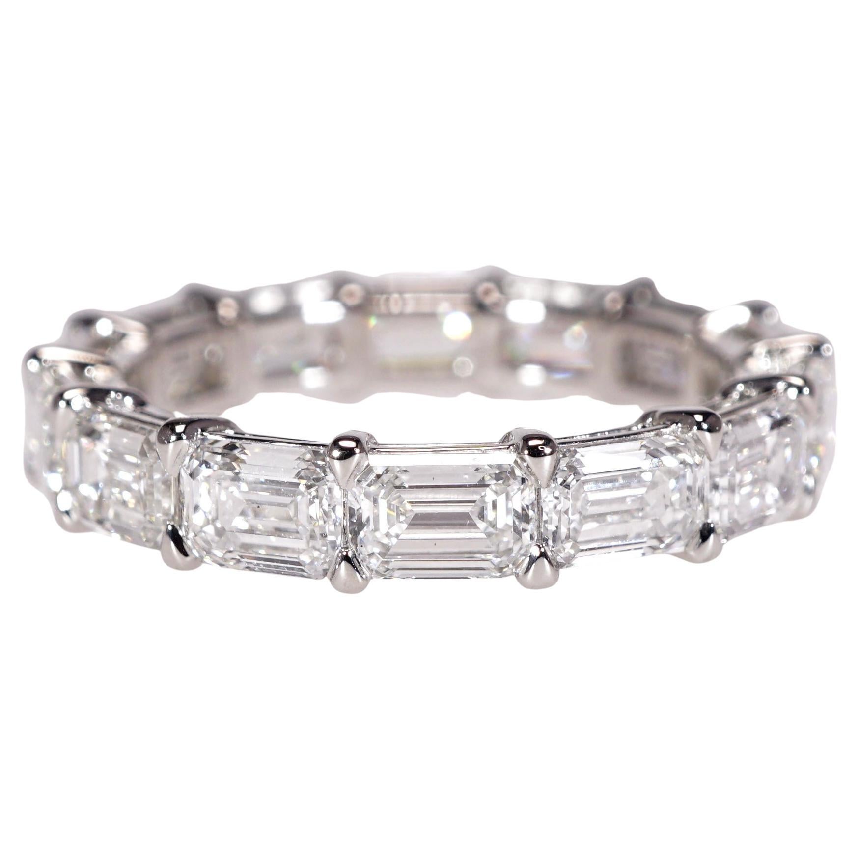 Stunning Emerald Cut Eternity Band For Sale at 1stDibs