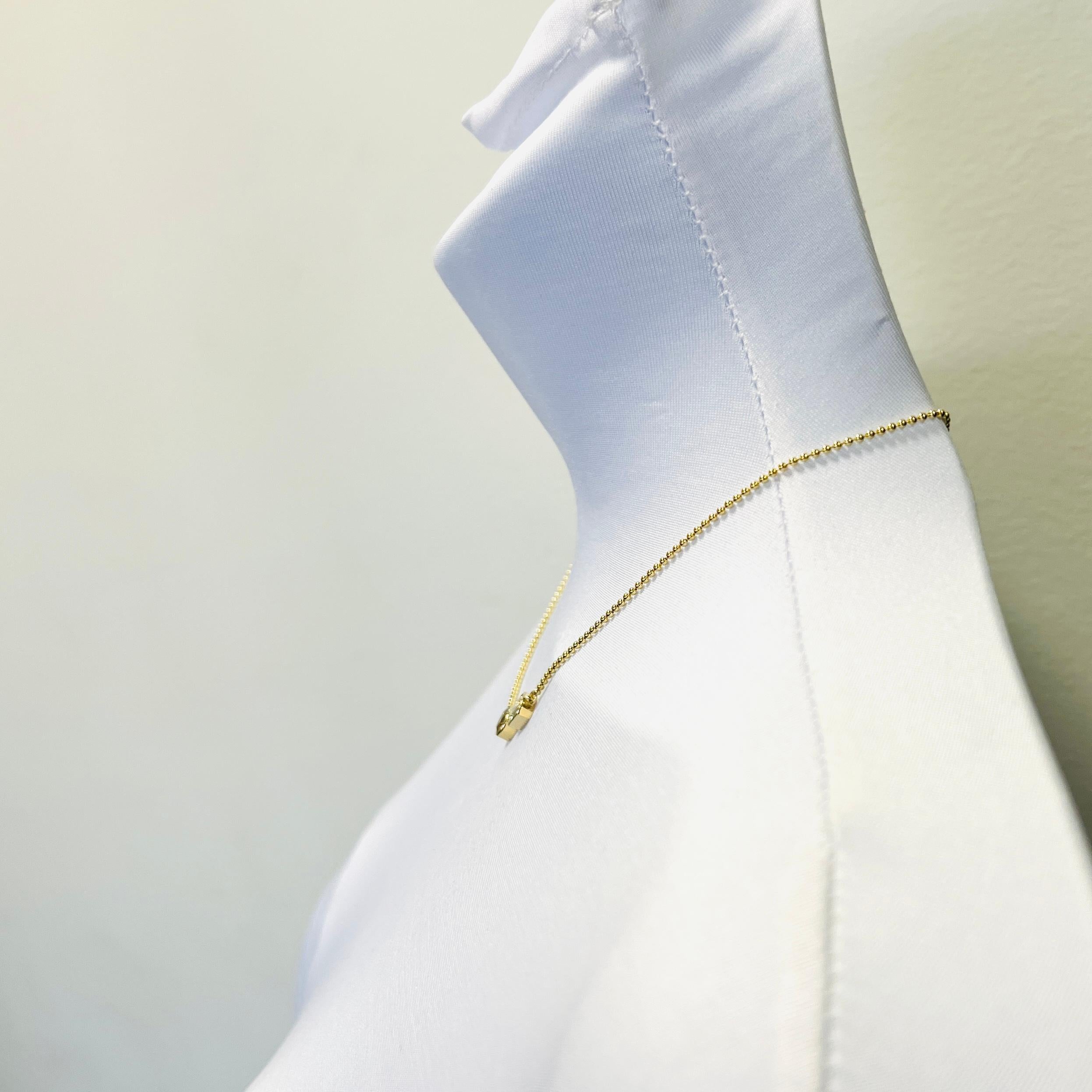 Taglio smeraldo Collana a catena Ball and Ball con diamanti rotondi marroni e taglio smeraldo GIA in oro giallo 14K in vendita