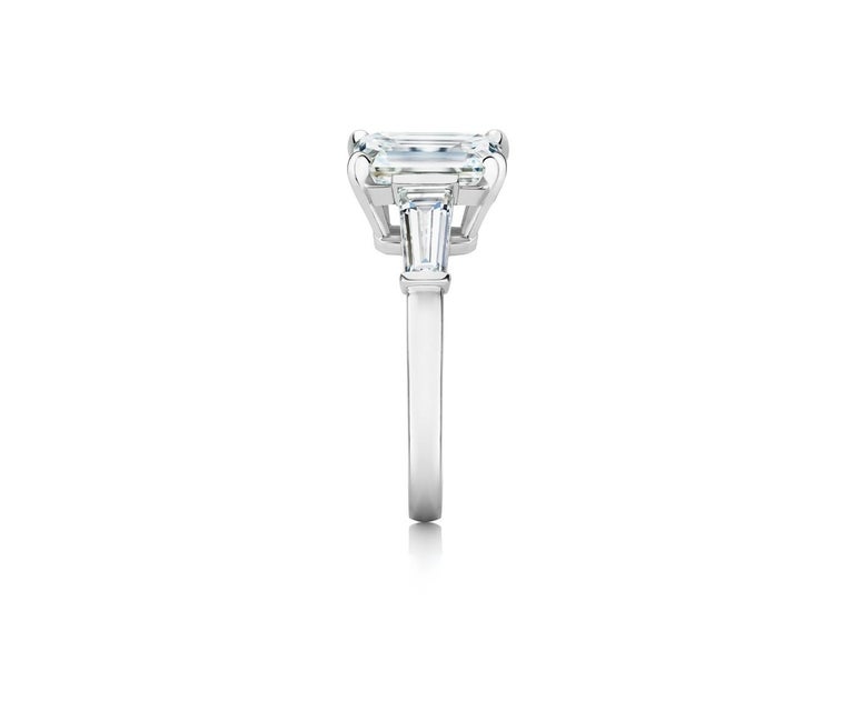 GIA Emerald Cut Diamond Engagement in Platinum 950 Setting For Sale at ...