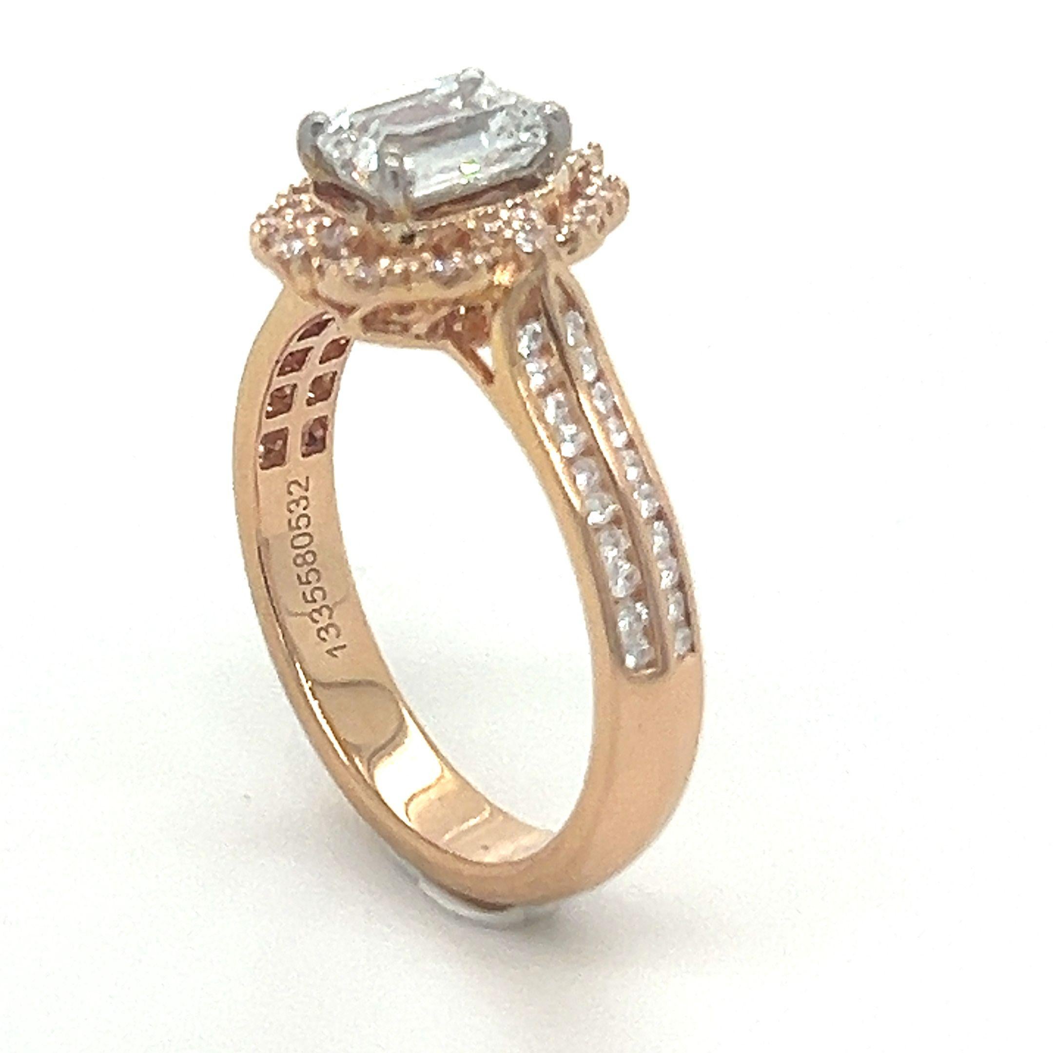 GIA Emerald Cut Diamond Ring 1.25ct For Sale 6