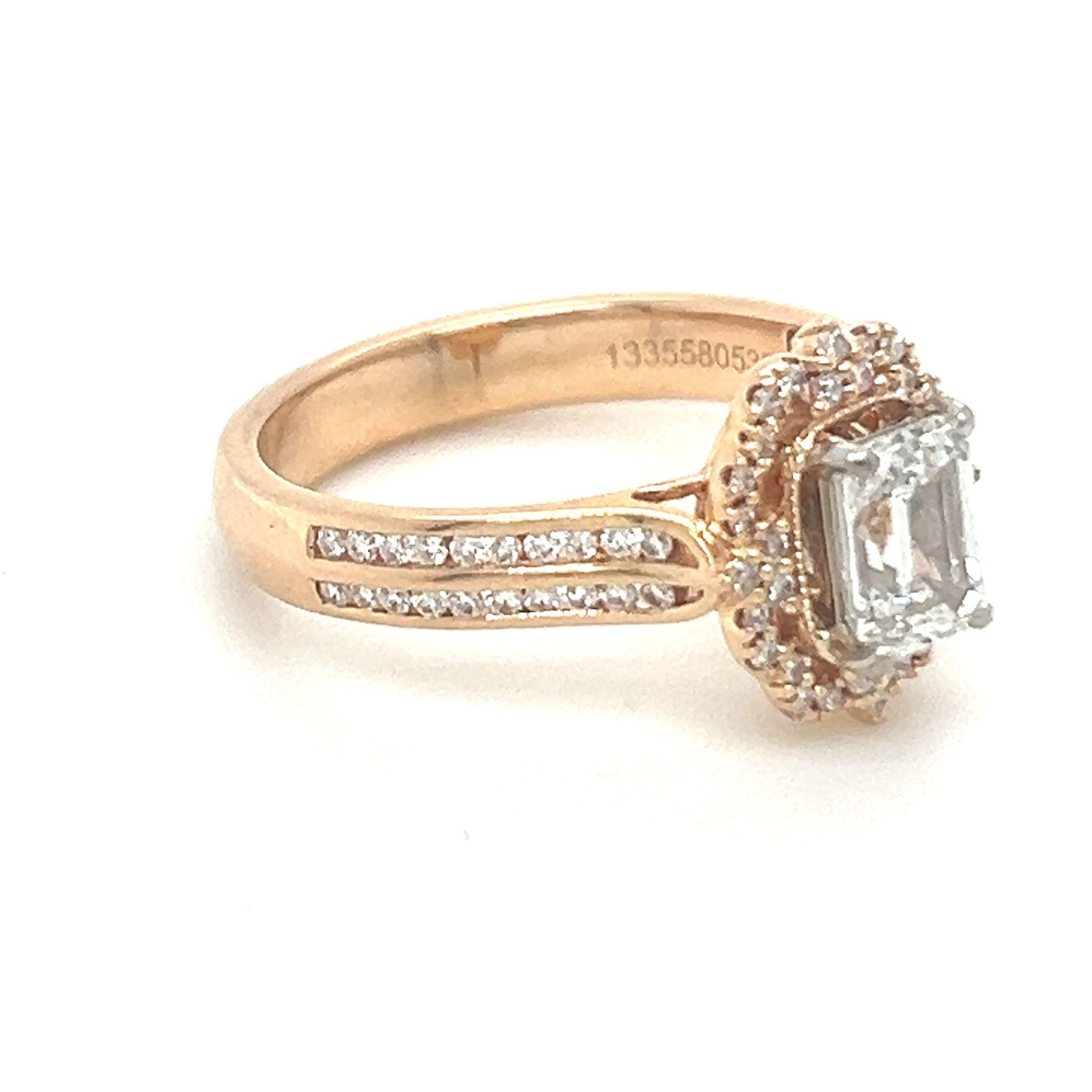 Women's GIA Emerald Cut Diamond Ring 1.25ct For Sale