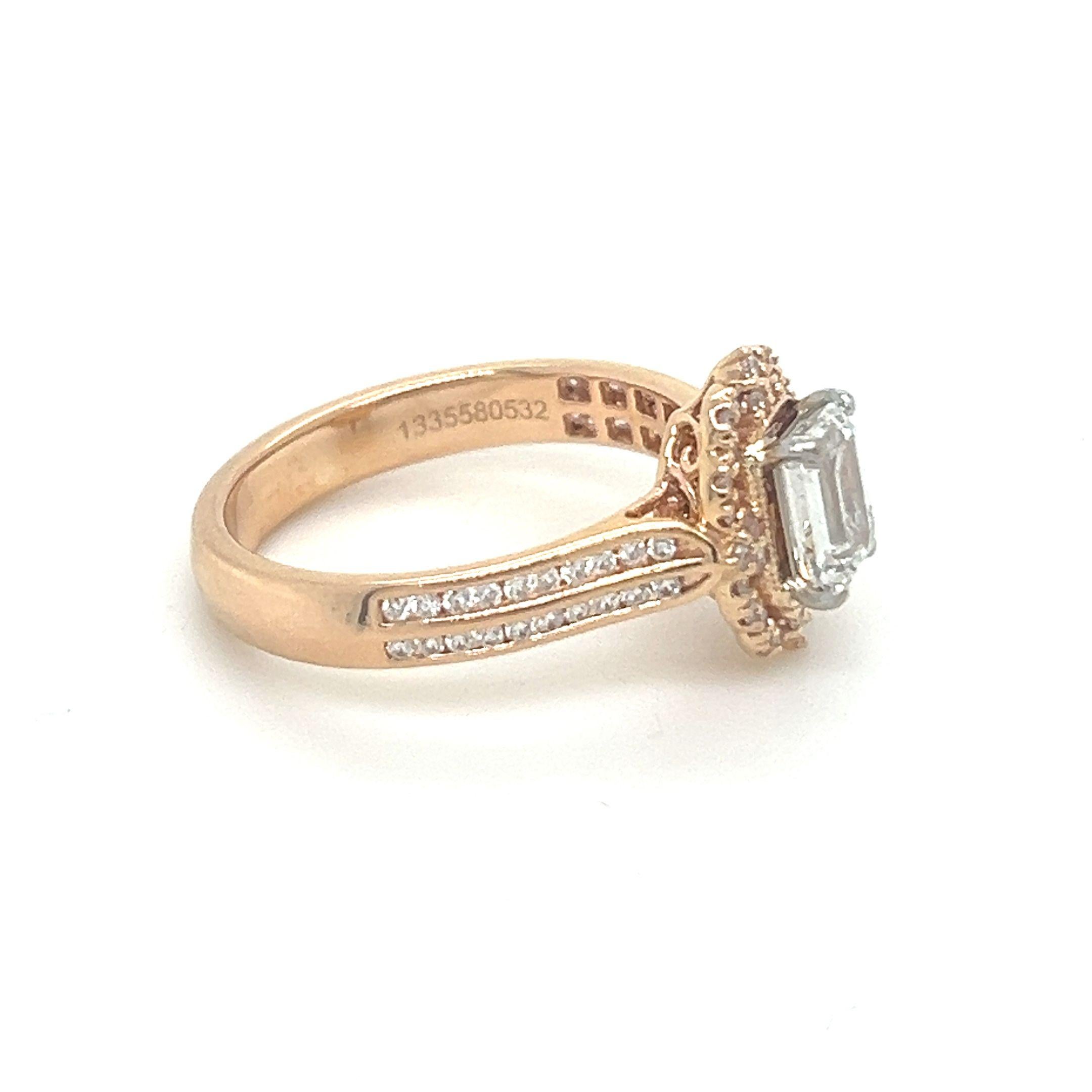 GIA Emerald Cut Diamond Ring 1.25ct For Sale 1