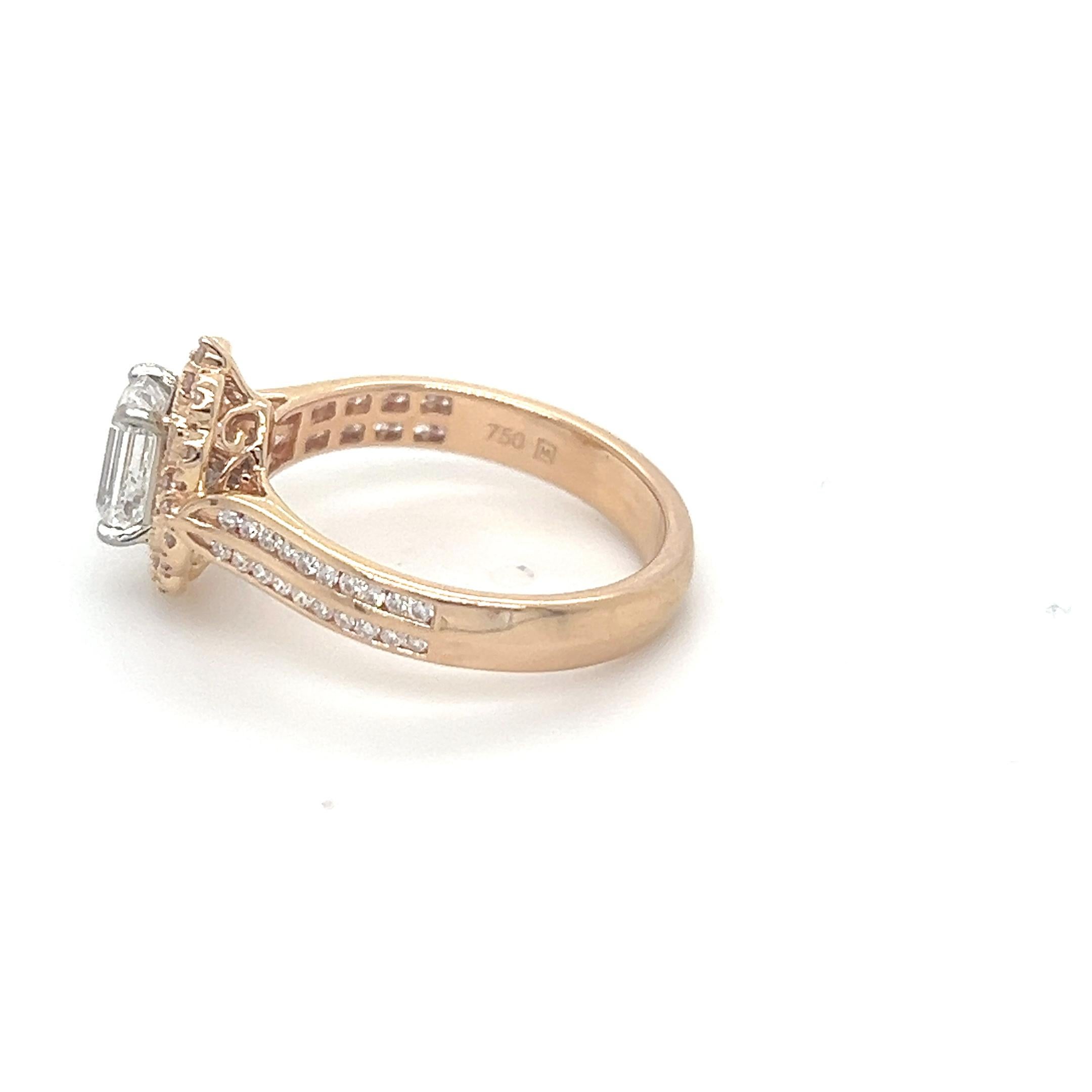 GIA Emerald Cut Diamond Ring 1.25ct For Sale 5