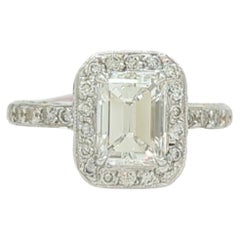 GIA Emerald Cut Diamond Ring in 18k White Gold