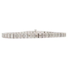 GIA Emerald Cut Diamond Tennis Bracelet in 18k White Gold
