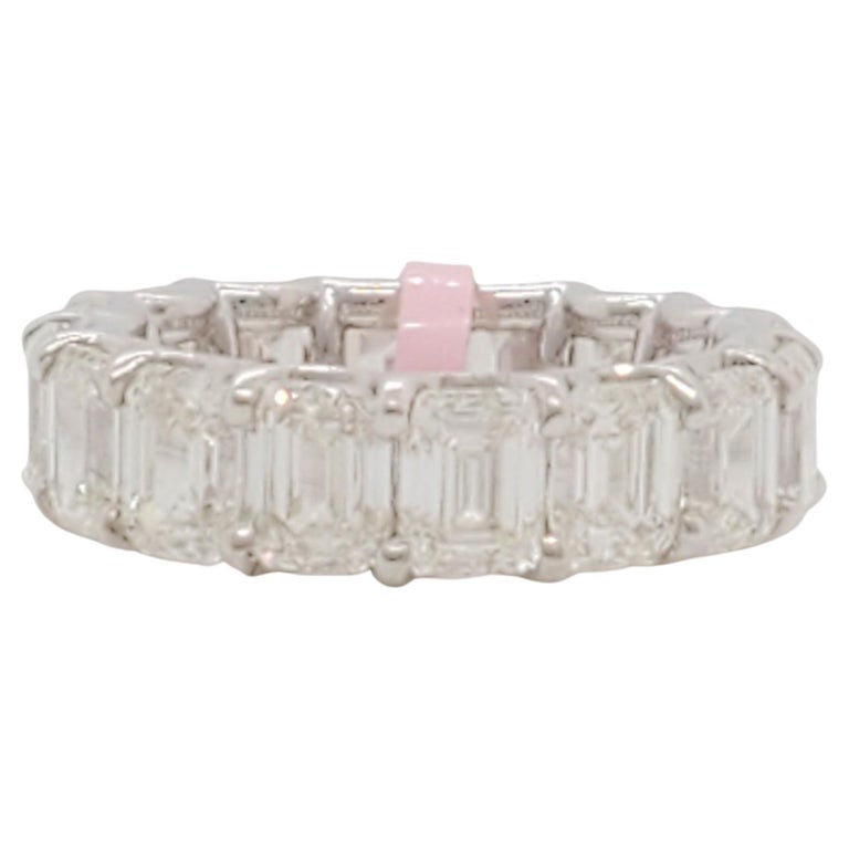 GIA Emerald Cut Eternity Band in 18k White Gold For Sale at 1stDibs