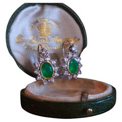 GIA Smaragd Platin 18K Ohrringe Diamant kolumbianisch zertifiziert Vintage 5,04 Karat