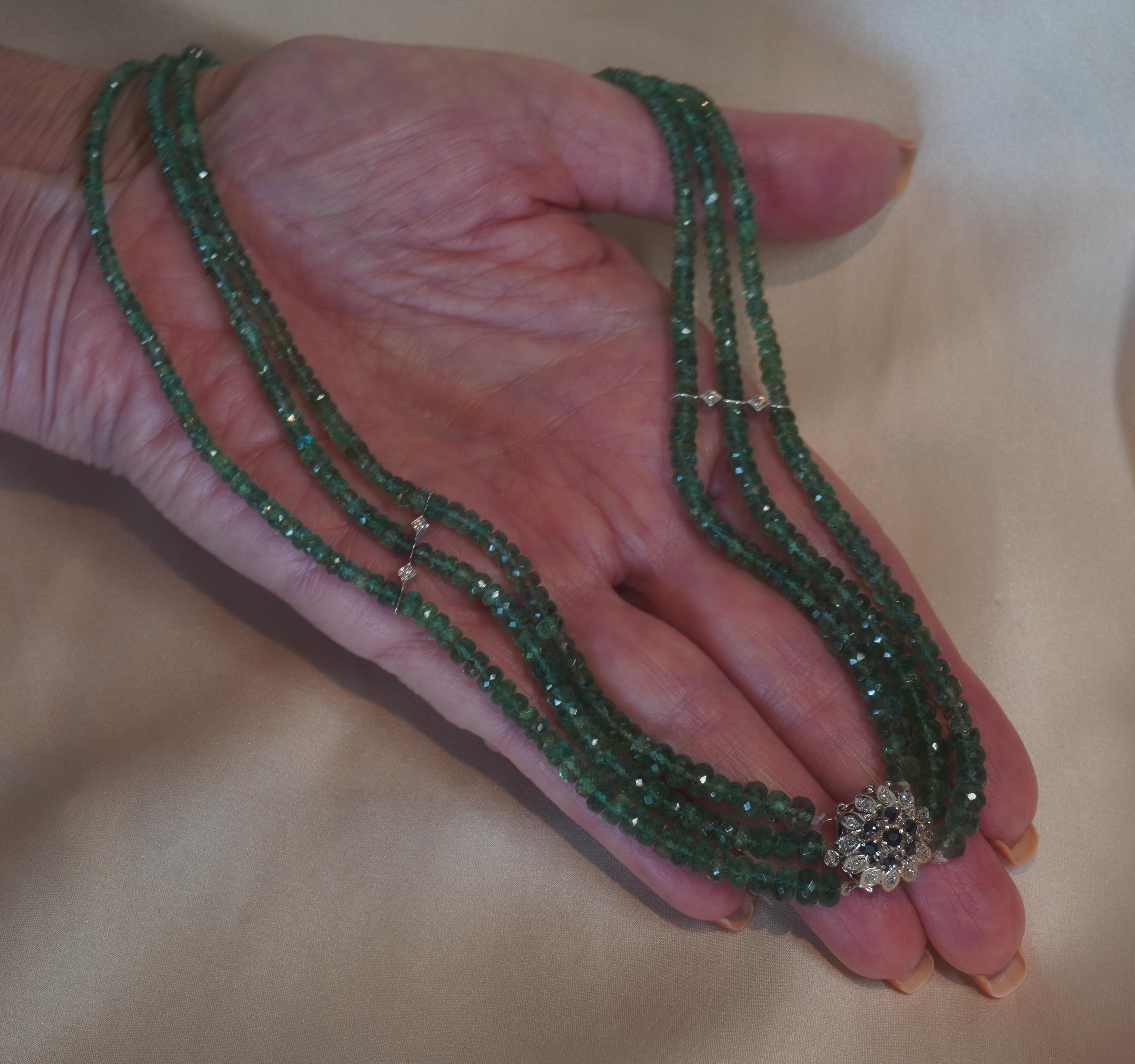GIA Emerald Sapphire Necklace Diamond 14K Vintage Natural Huge 145.86 Carats! 2
