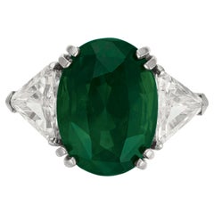 GIA agréé 8,31  Carat Minor Oil Emerad Diamond Cocktail Ring